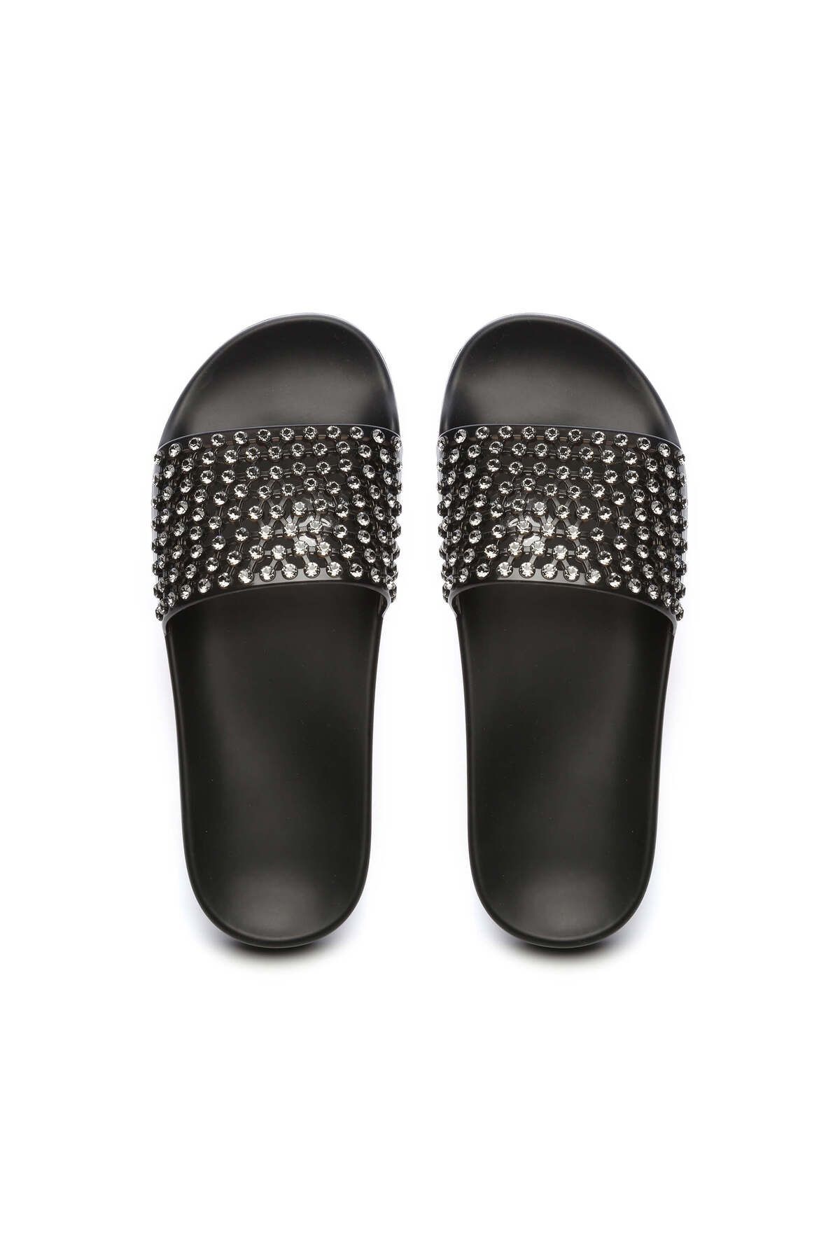 دمپایی سیاه زنانه زن منشی Swarovski Stone Slipper Tamer Tanca
