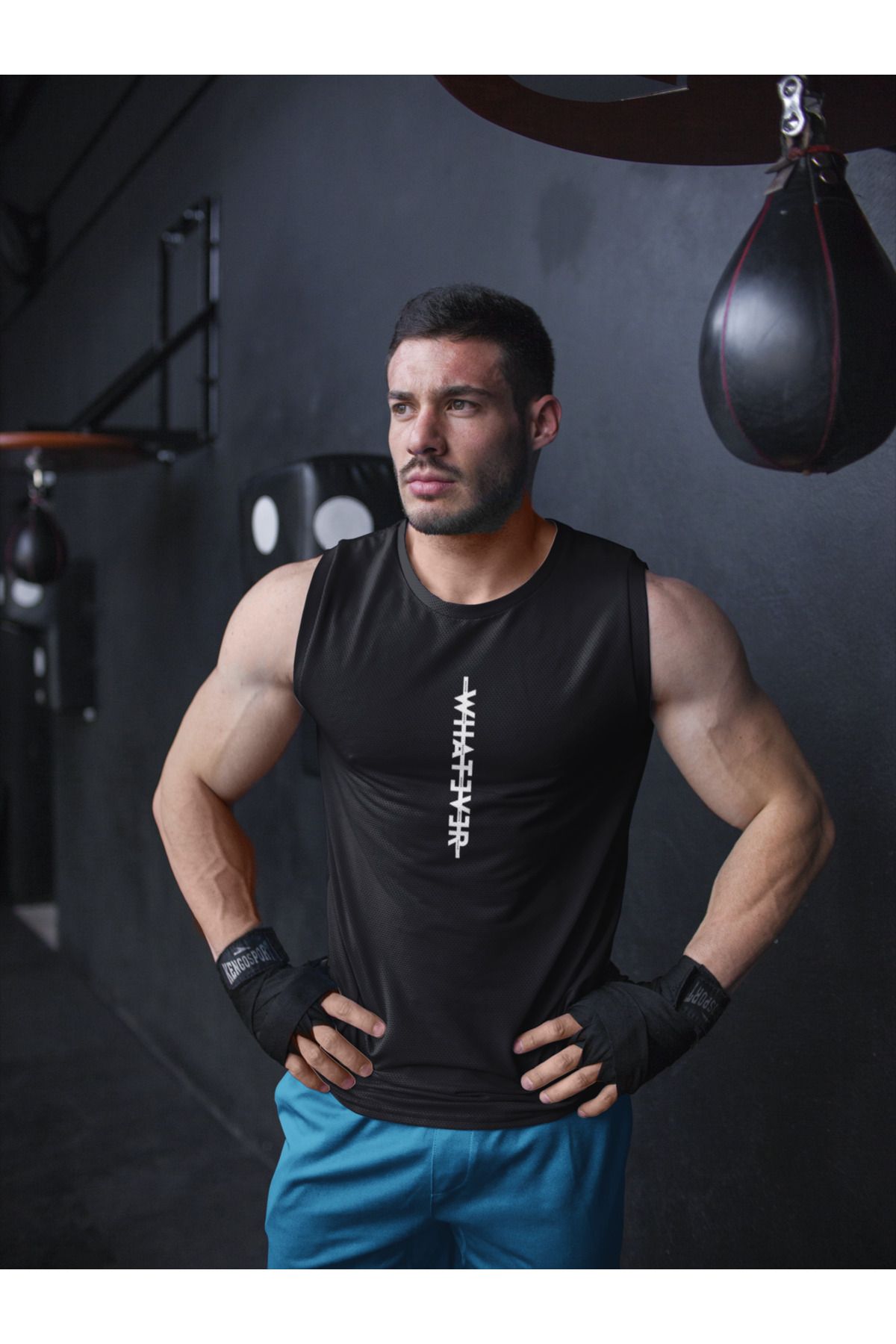 Sporcu Atleti - Whatever Baskılı Fitness Gym Spor Atleti