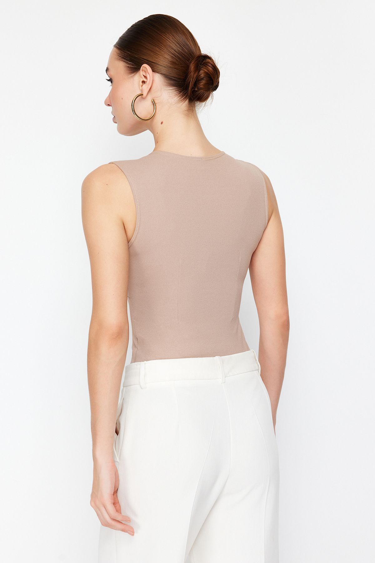 Trendyol Collection-Боді з норки з V-подібним вирізом TWOSS24BD00007 6