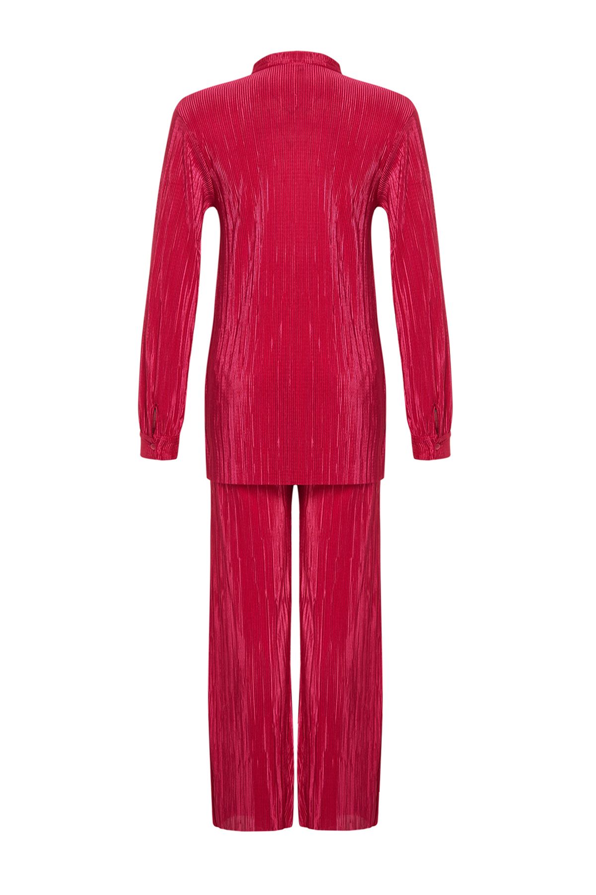 Trendyol Modest-Fuchsia Pleated Knitted Top and Bottom Set TCTSS24US00040 8