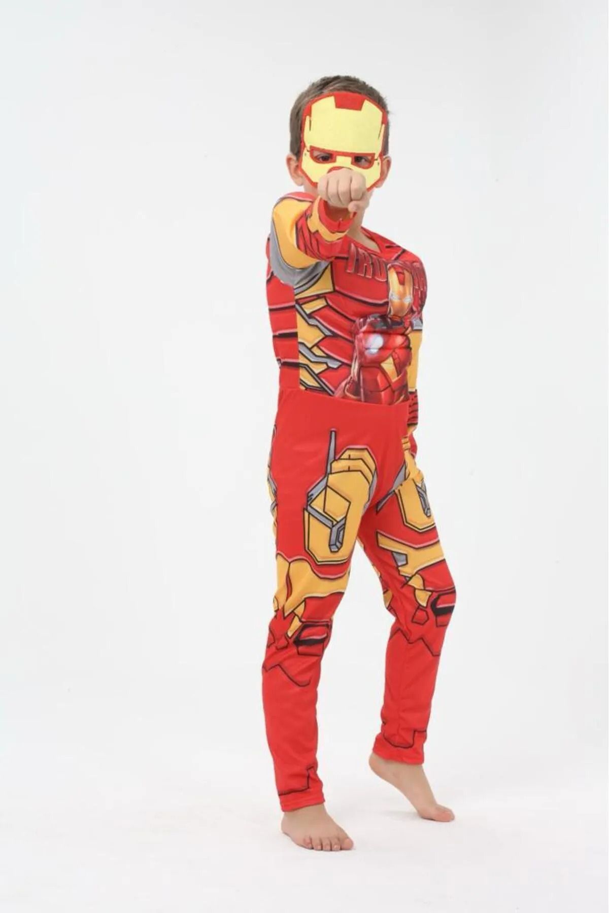 IRON MAN-Ironman Costume Kids Muscular Iron Man Party Special Day Outfit 2