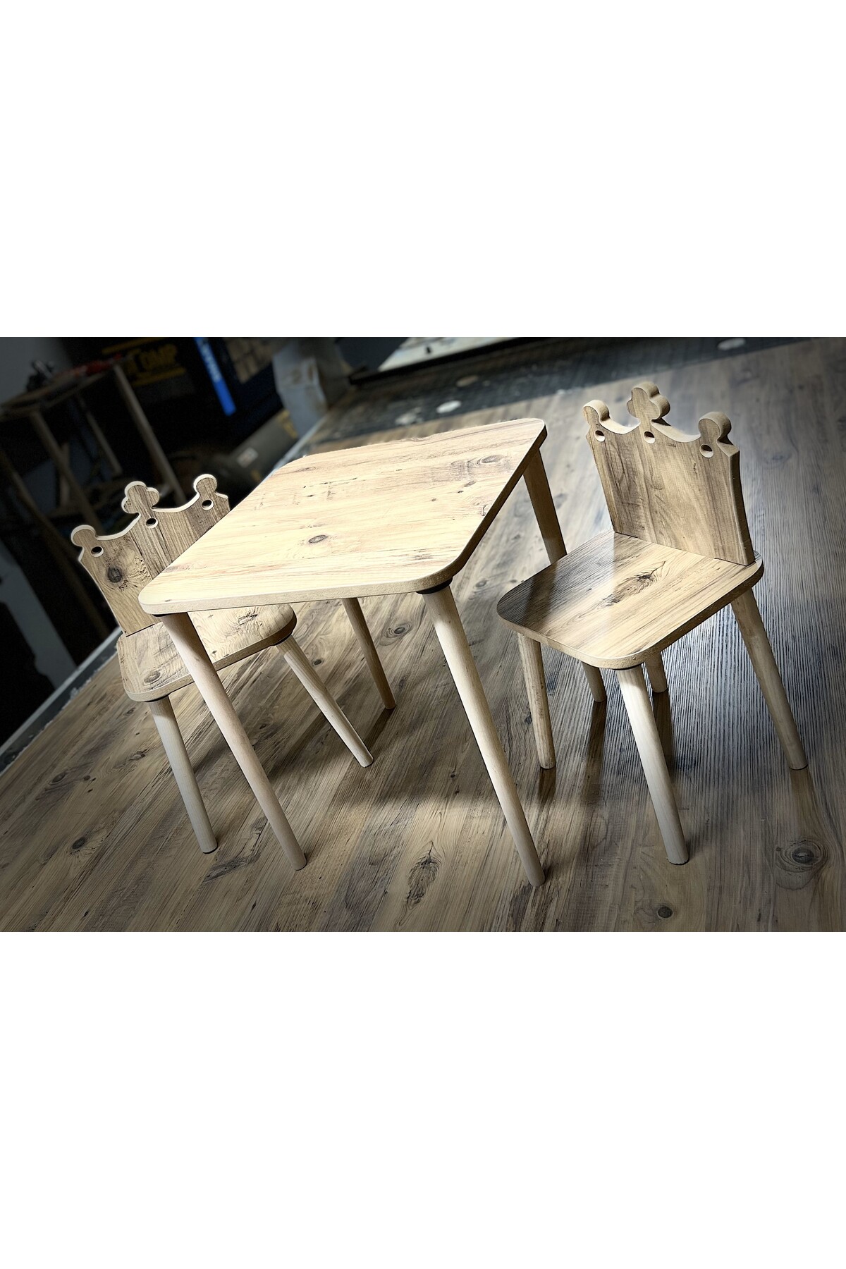 Pine King Kids Table Chair Set Activity Table Desk 1 Table 2 Chairs