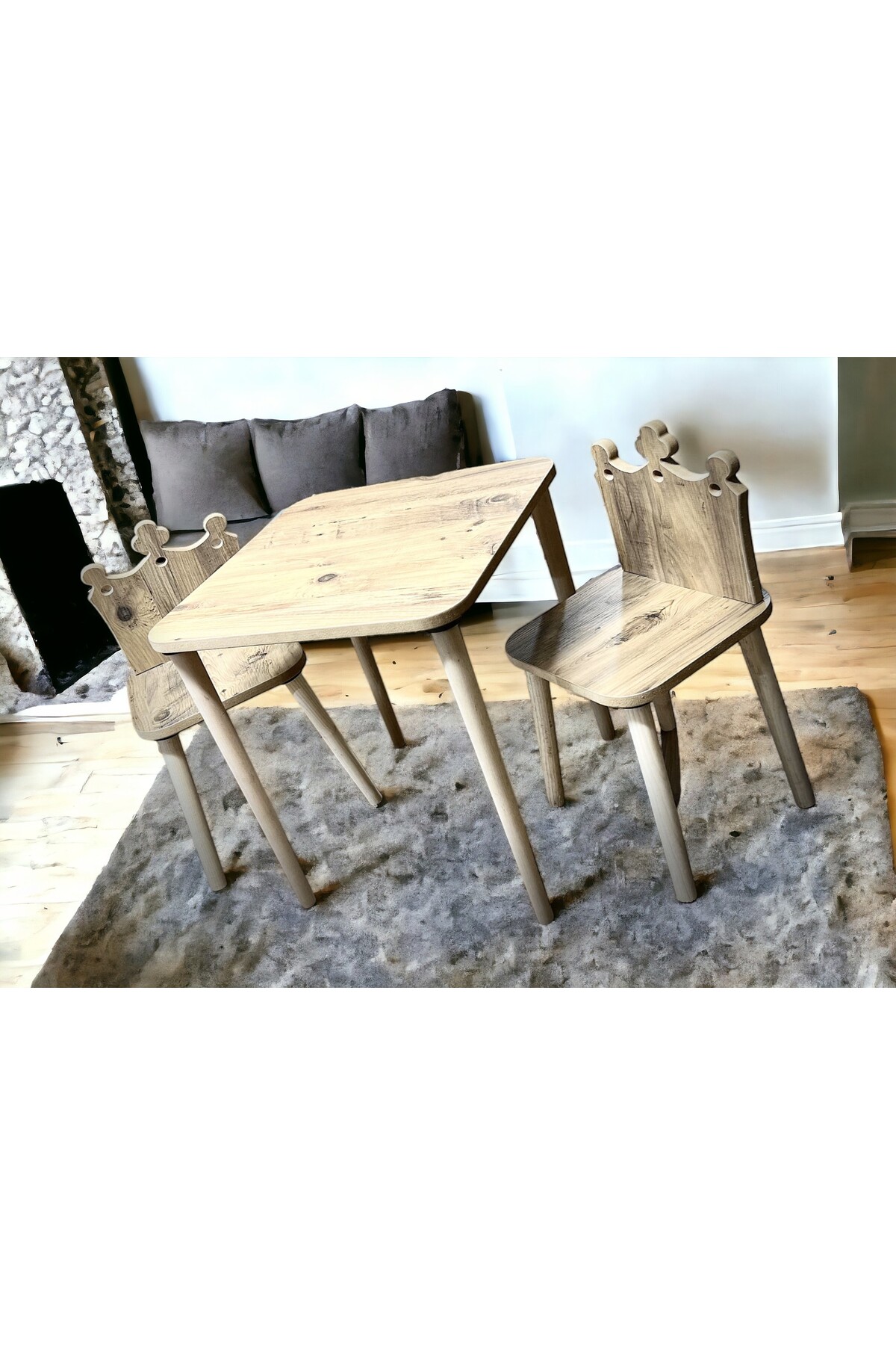 Pine Cloud Kids Table Chair Set Activity Table Desk 1 Table 2 Chairs
