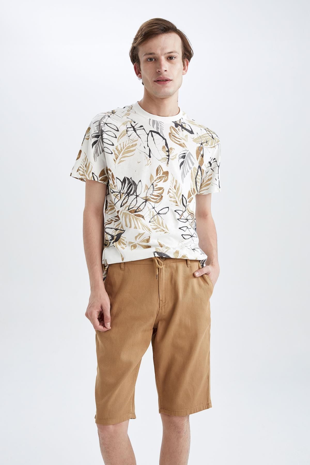 DeFacto-Regular Fit Bermuda Shorts with Lace Waist 3
