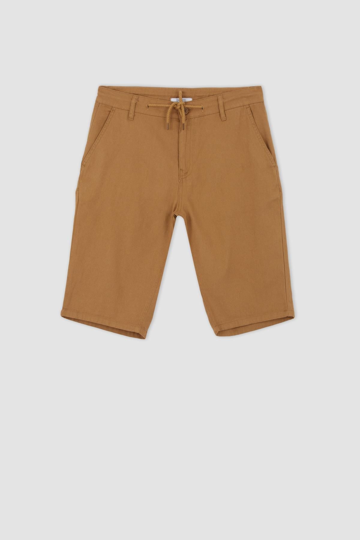 DeFacto-Regular Fit Bermuda Shorts with Lace Waist 7