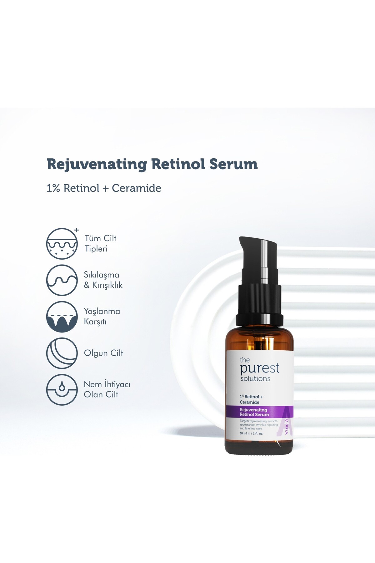 Kırışıklık Karşıtı, Onarıcı Retinol (a Vitamini) Gece Serumu 30 Ml (1% Retinol + Ceramide) — gd6eıex — تصویر 2 از 3