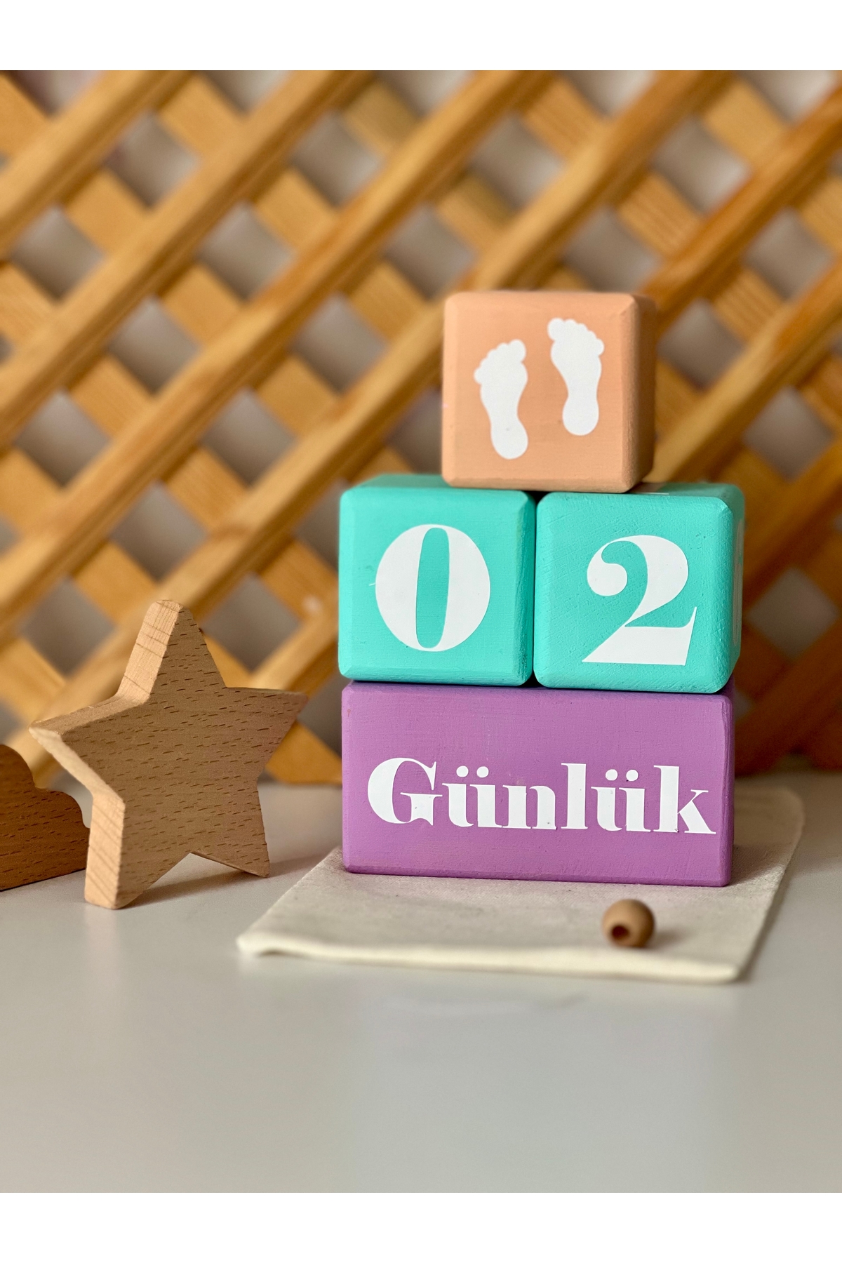 Anne bebek anı küpü mor su yesılı