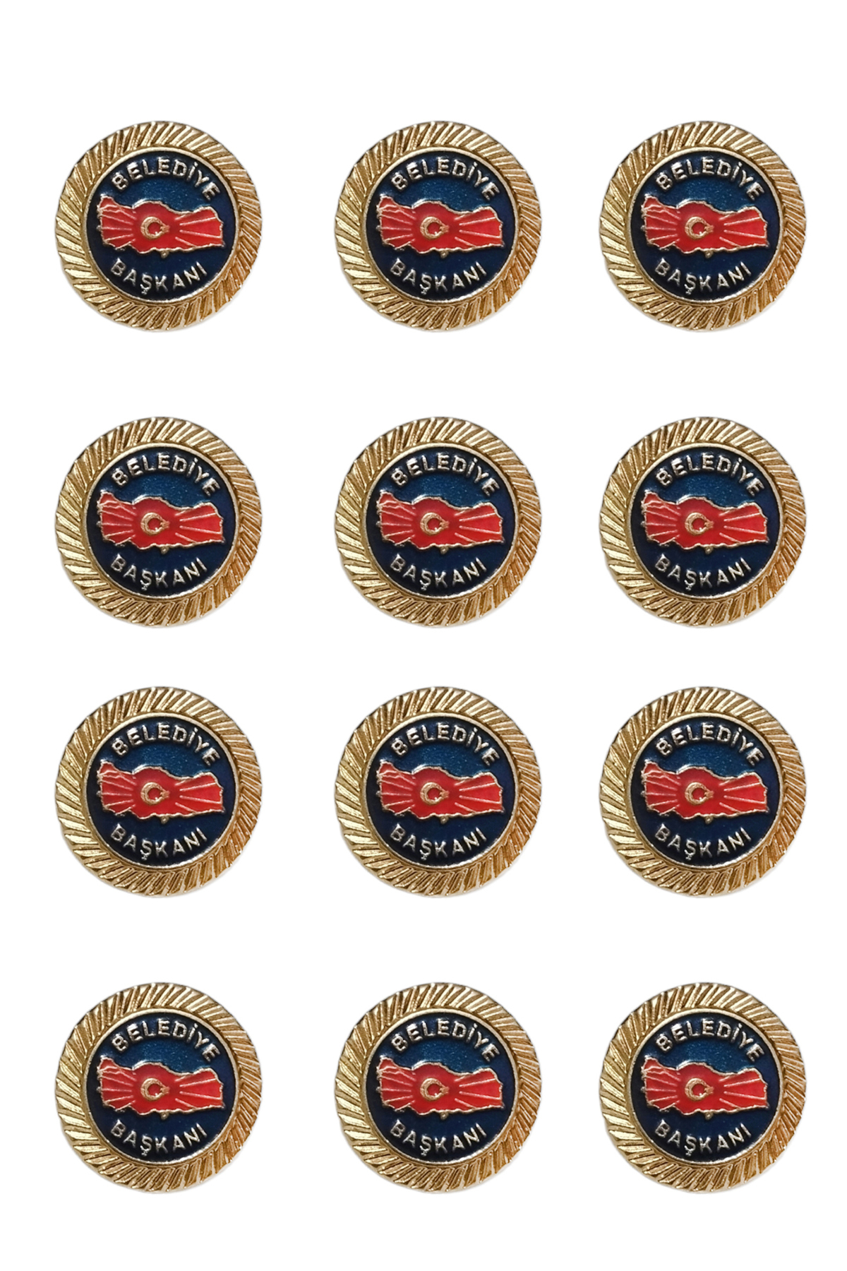 Mayor Metal Collar Badge 1 Pack of 12