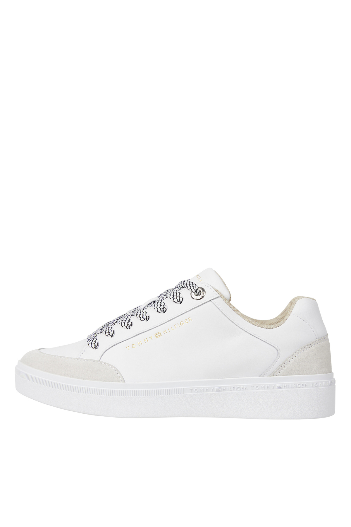 کفش Tommy Hilfiger تامی هیلفیگر ورزشی زنانه سفید FW0FW07683YBS اورجینال - تصویر 1
