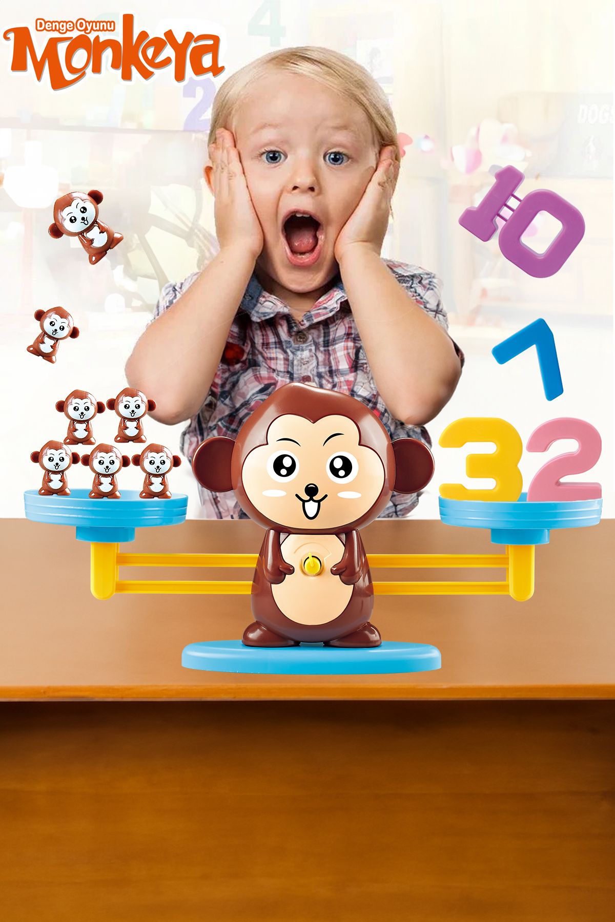 Kayyum Oyuncak-Educational Monkey Balance Game, Mathematics Tutorial Game Set with Transaction Card 4
