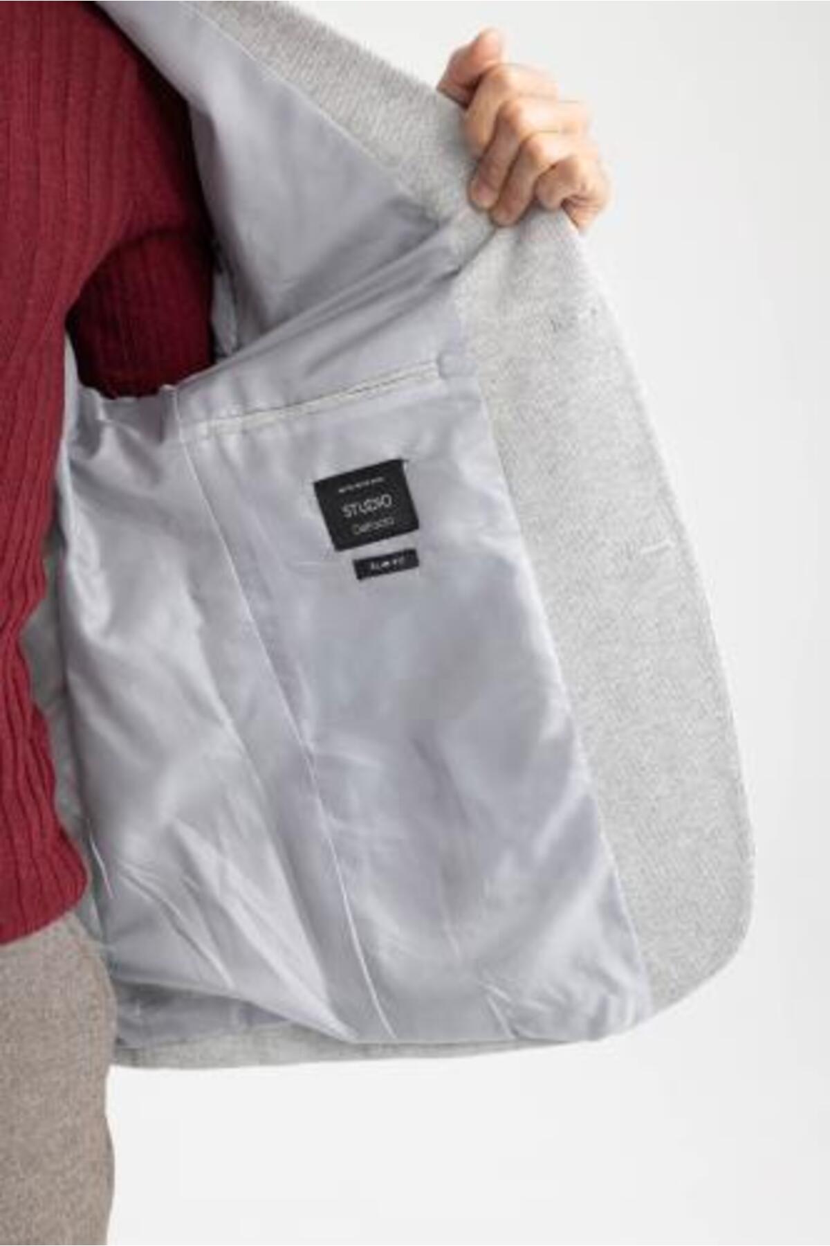 ژاکت مردانه خاکستری Defacto | N0503AZ23SP اورجینال - تصویر 6