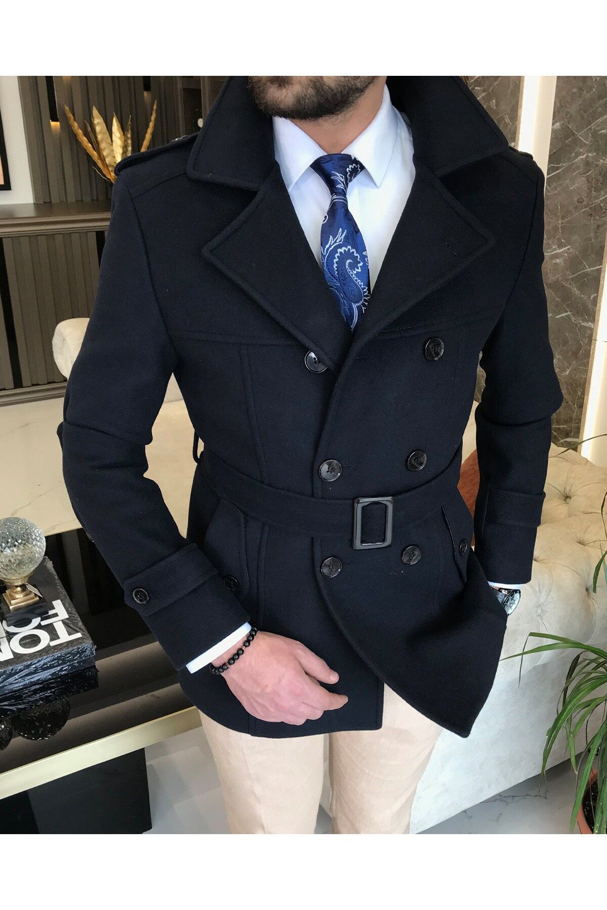 Dark navy hotsell coat