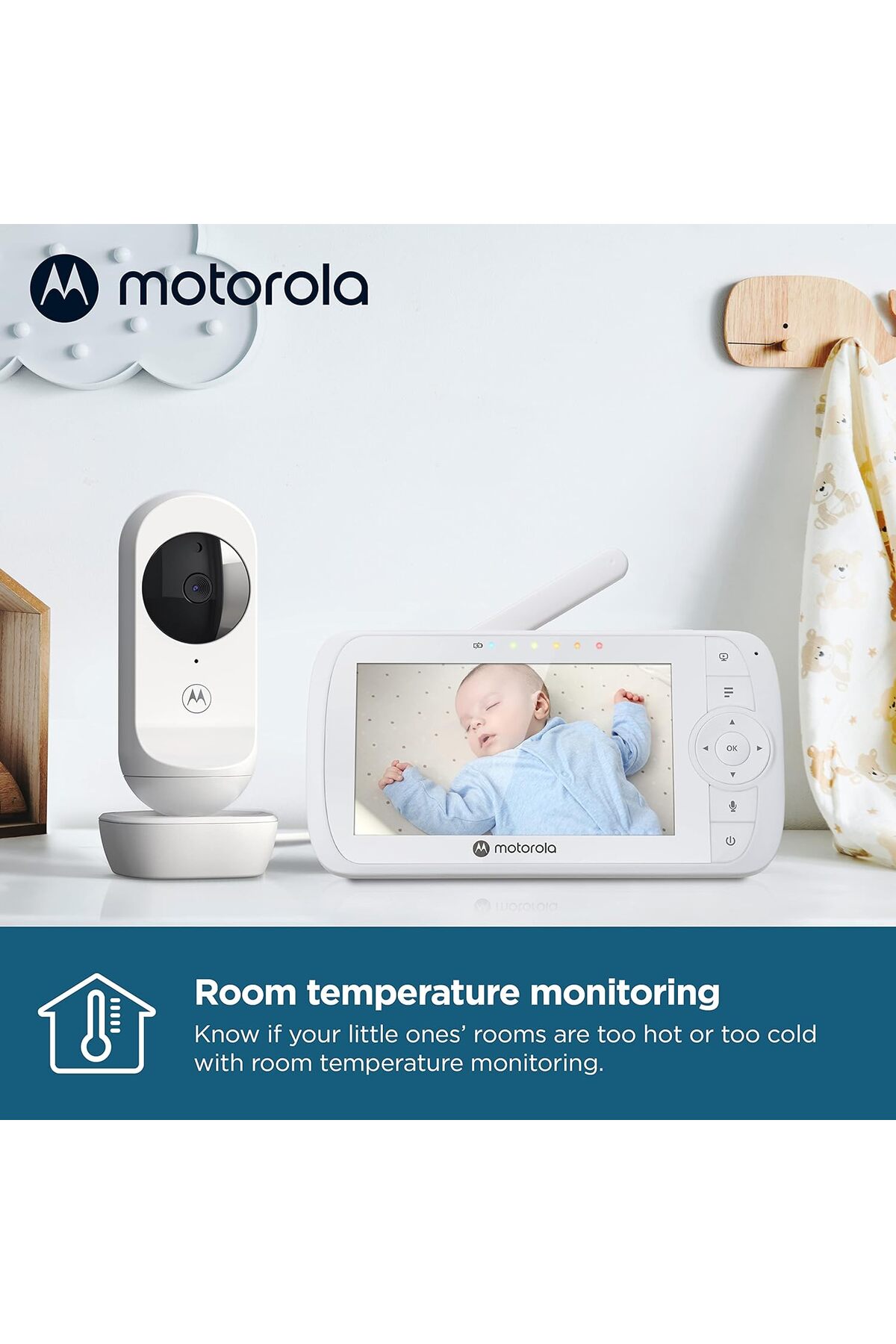 Motorola Video Bebek Telsizi 5 İnç Ebeveyn Ünitesi Kızılötesi ve Dijital Zoom Özellikli Talk-Back Fonksiyonu fotoğrafı 5 (önizleme)