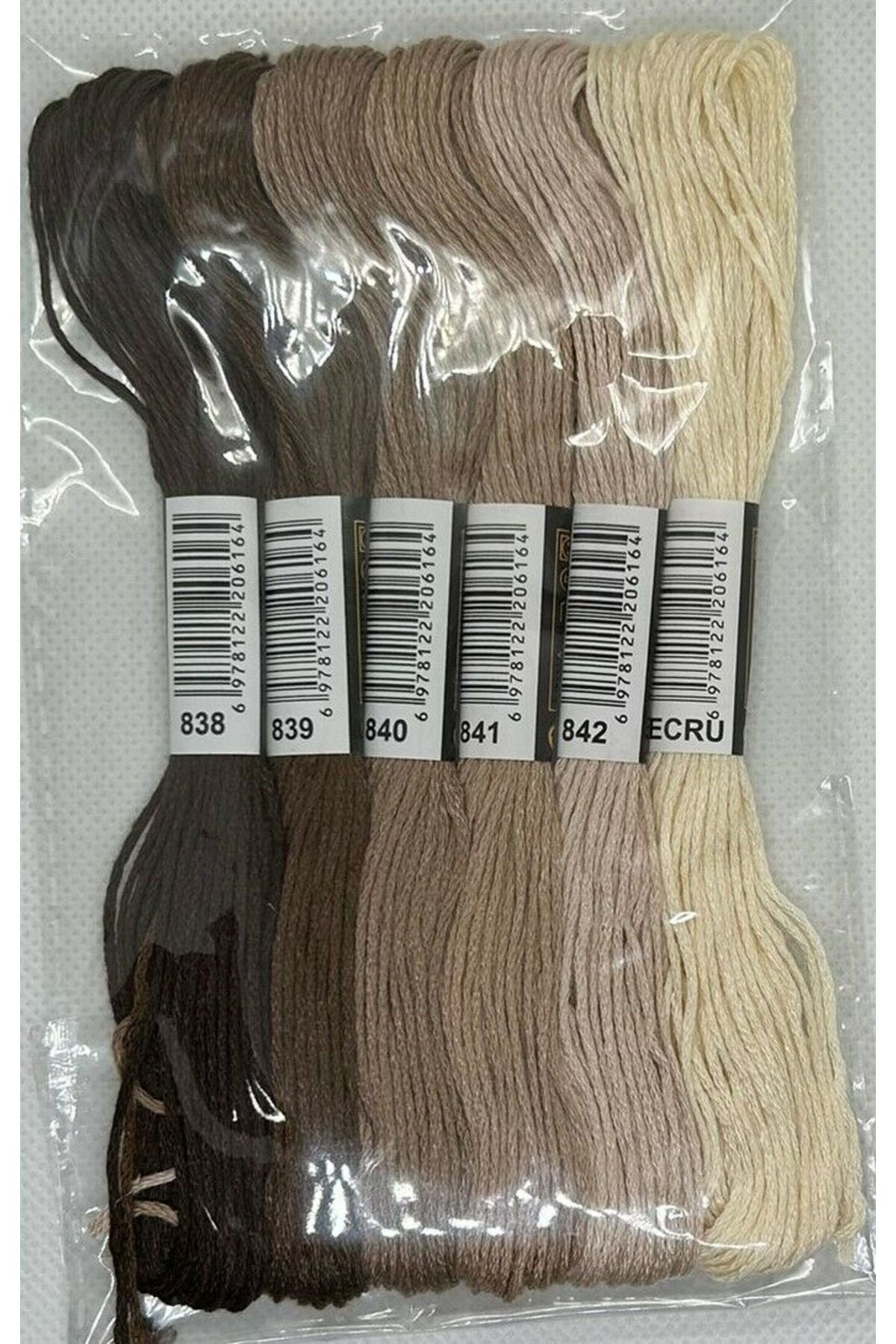 ALMİŞ-6 Pieces Cross Stitch 8 Meters 6 Layers Different Color Cross Stitch Embroidery Rococo Thread-838 ECRU 4