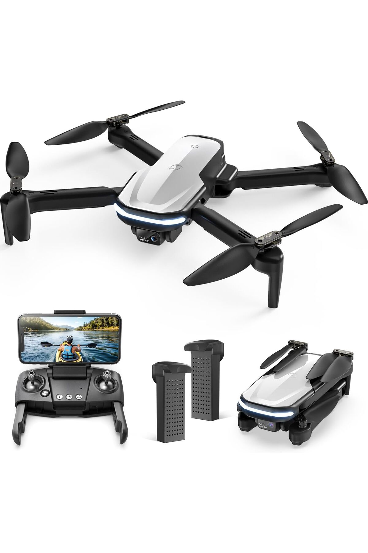 Holy Stone Ses ve Hareket Kontrollü 1080P HS280 Katlanabilir Drone, Yerçekimi Modlu RC Quadcopter