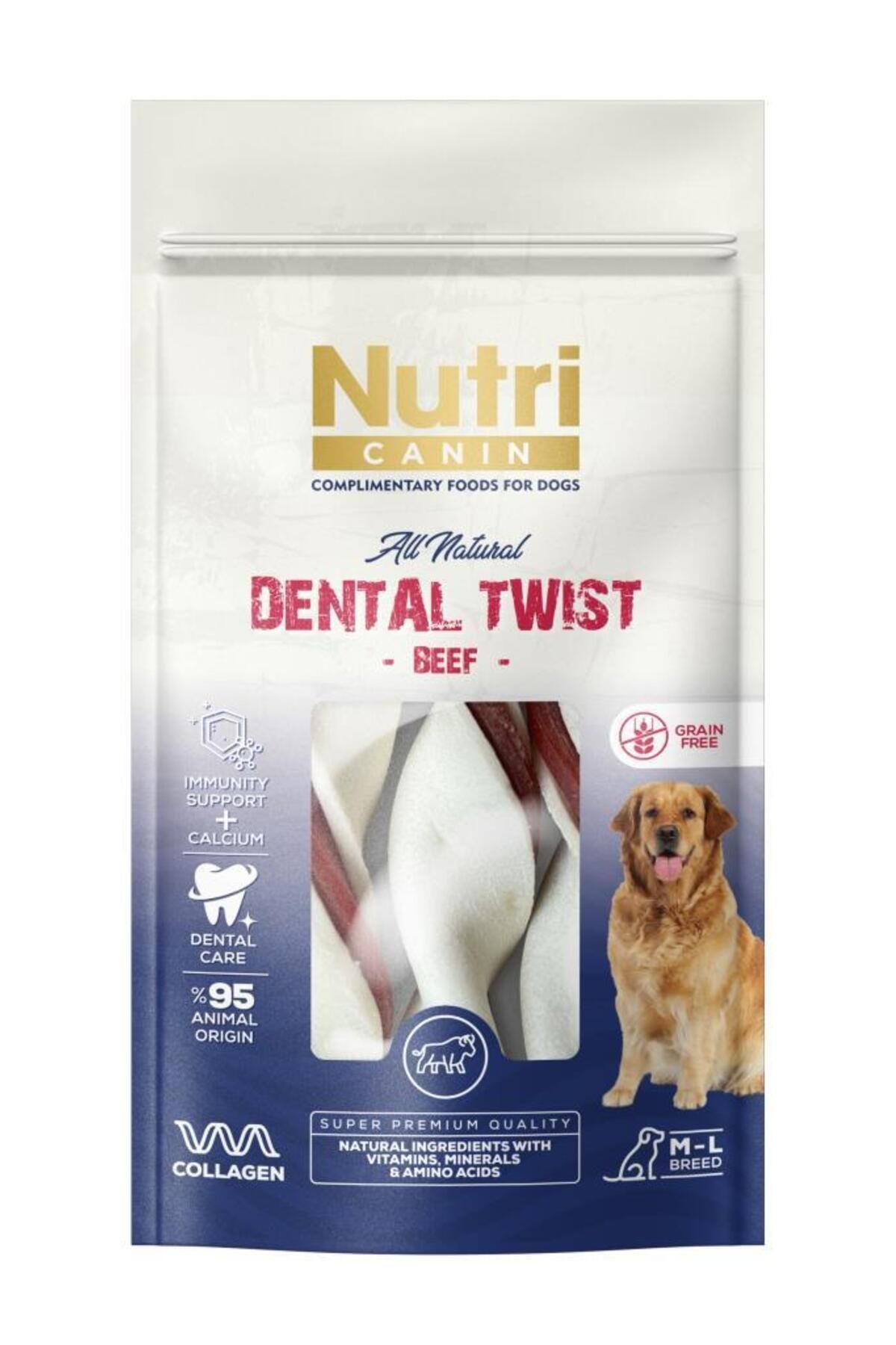 Nutri Dental Twist Biftekli Diş Sağlığı Köpek Ödülü 120 Gr