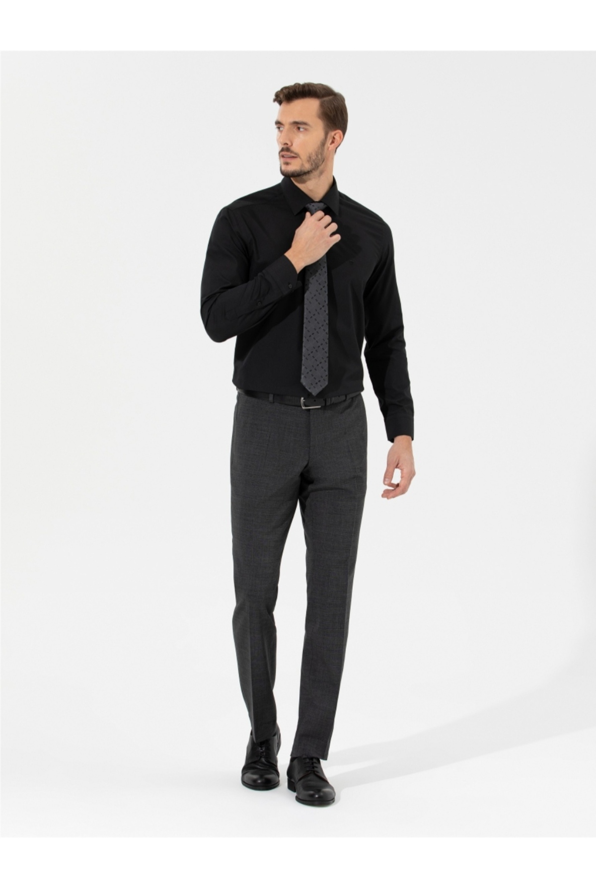 پیراهن مردانه مشکی پیرکاردین | G021GL004.000.1475219.VR046 اورجینال - تصویر 9