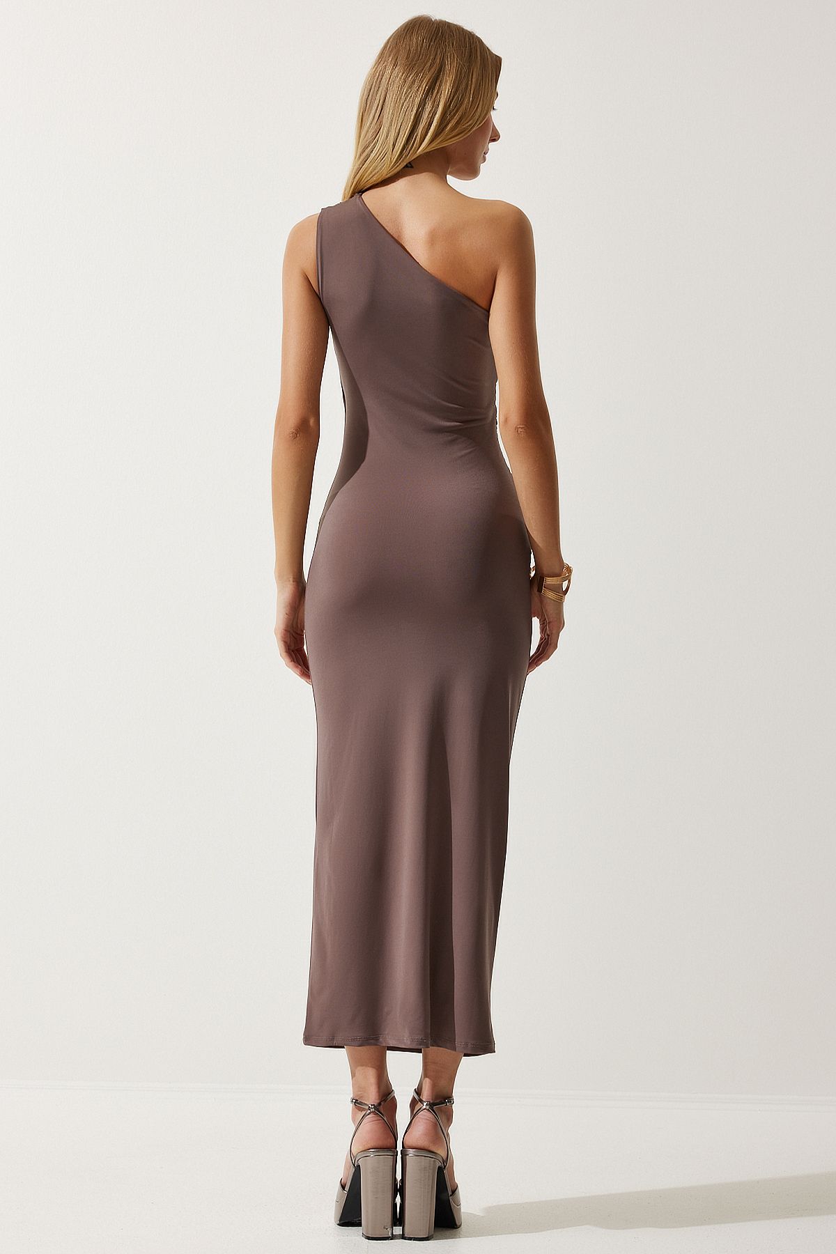 Happiness İstanbul-Rochie Saran Sandy din nurcă, cu un umăr, adunată DZ00117 5