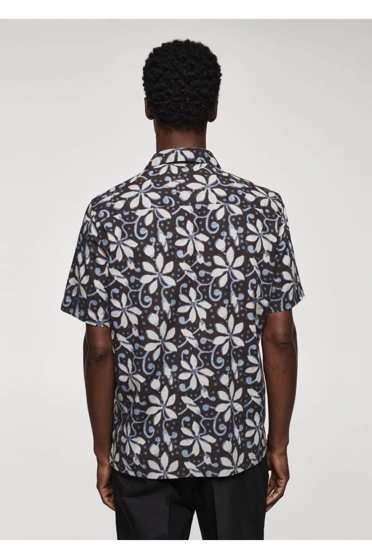 پیراهن مردانه قهوه ای منگوMANGO Man | 57010633 اورجینال - تصویر 4