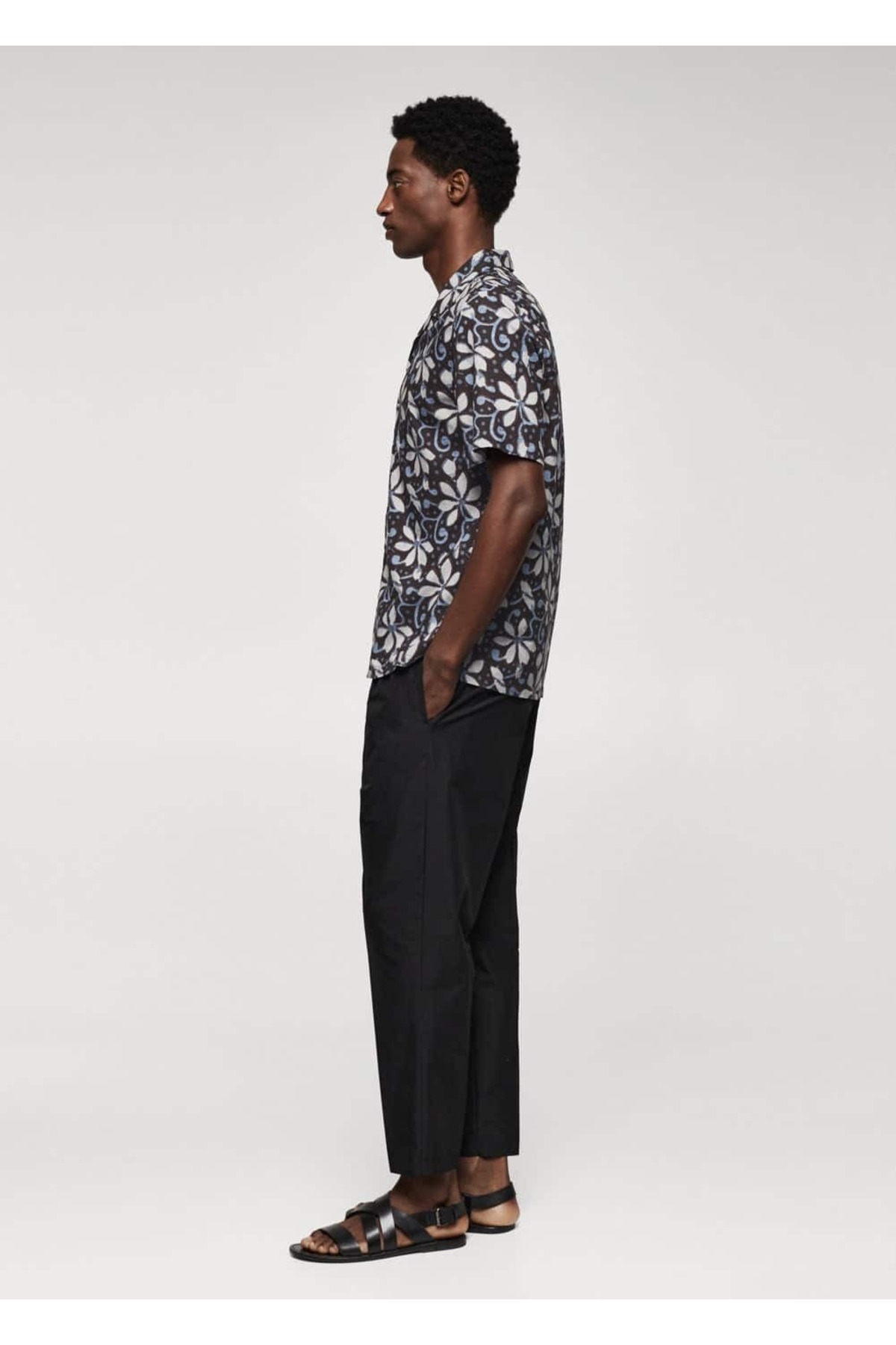 پیراهن مردانه قهوه ای منگوMANGO Man | 57010633 اورجینال - تصویر 6