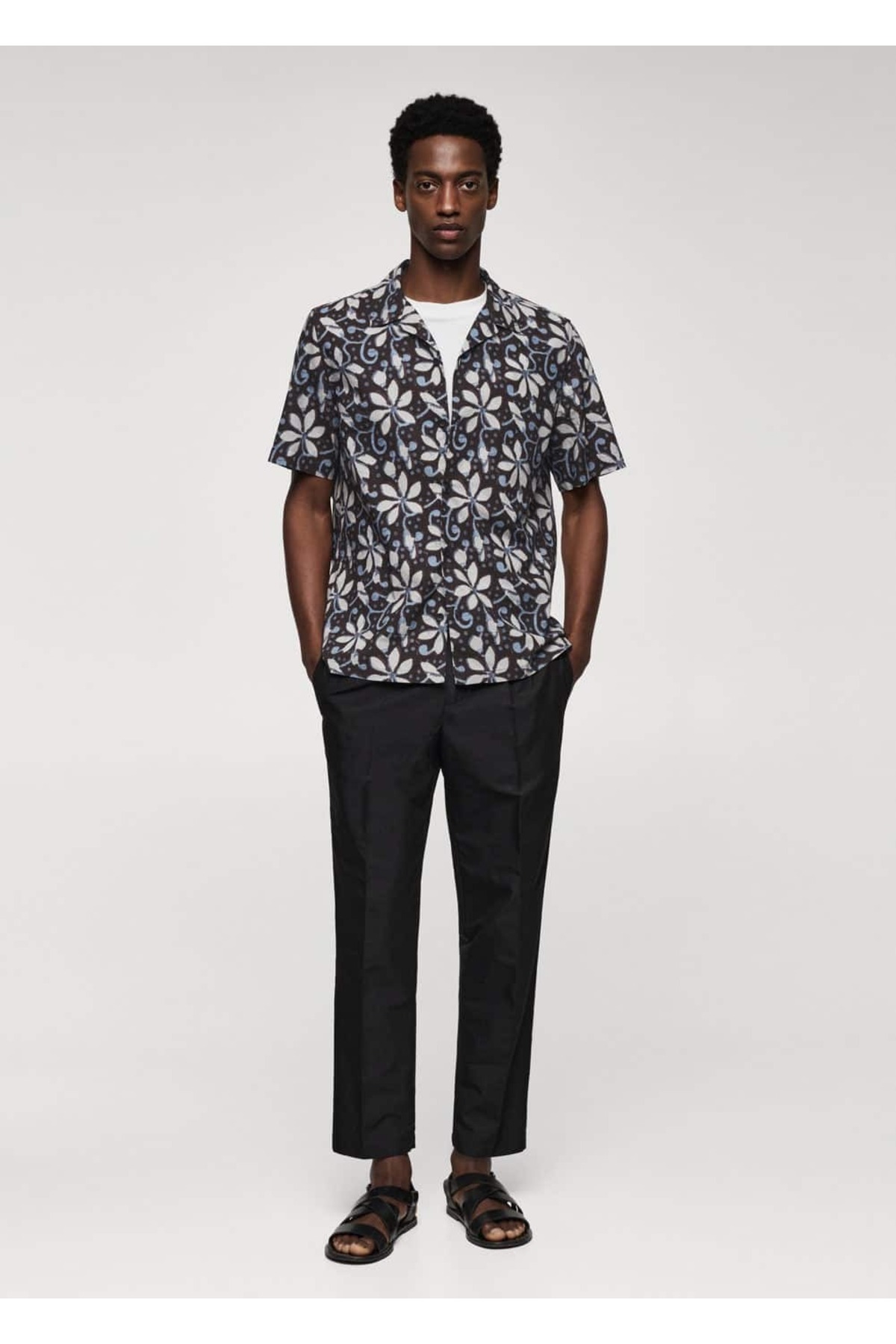 پیراهن مردانه قهوه ای منگوMANGO Man | 57010633 اورجینال - تصویر 2