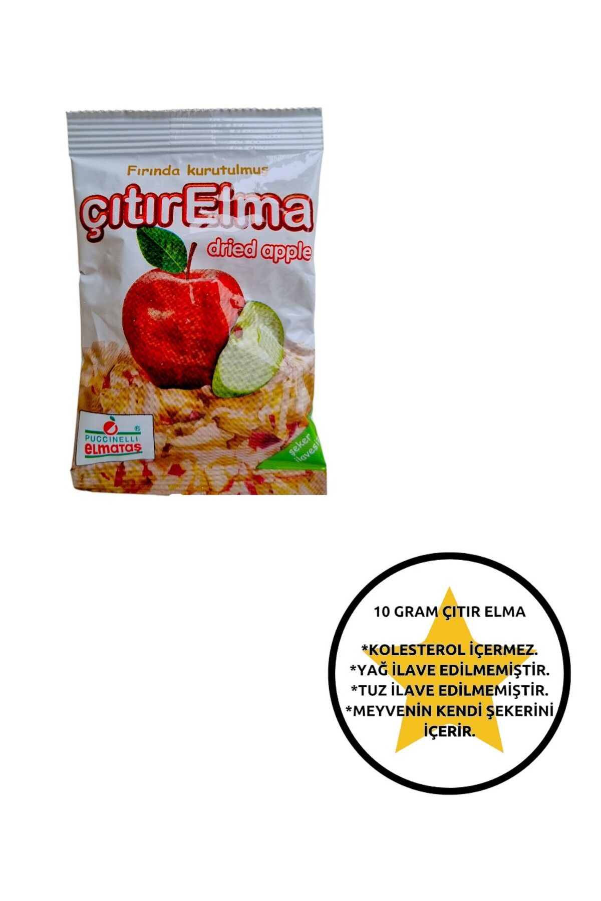 PUCCINELLI ELMATAŞ-50 g Crispy Apples Dried Without Additives & 10 g Slice Crispy Apples Dried 3