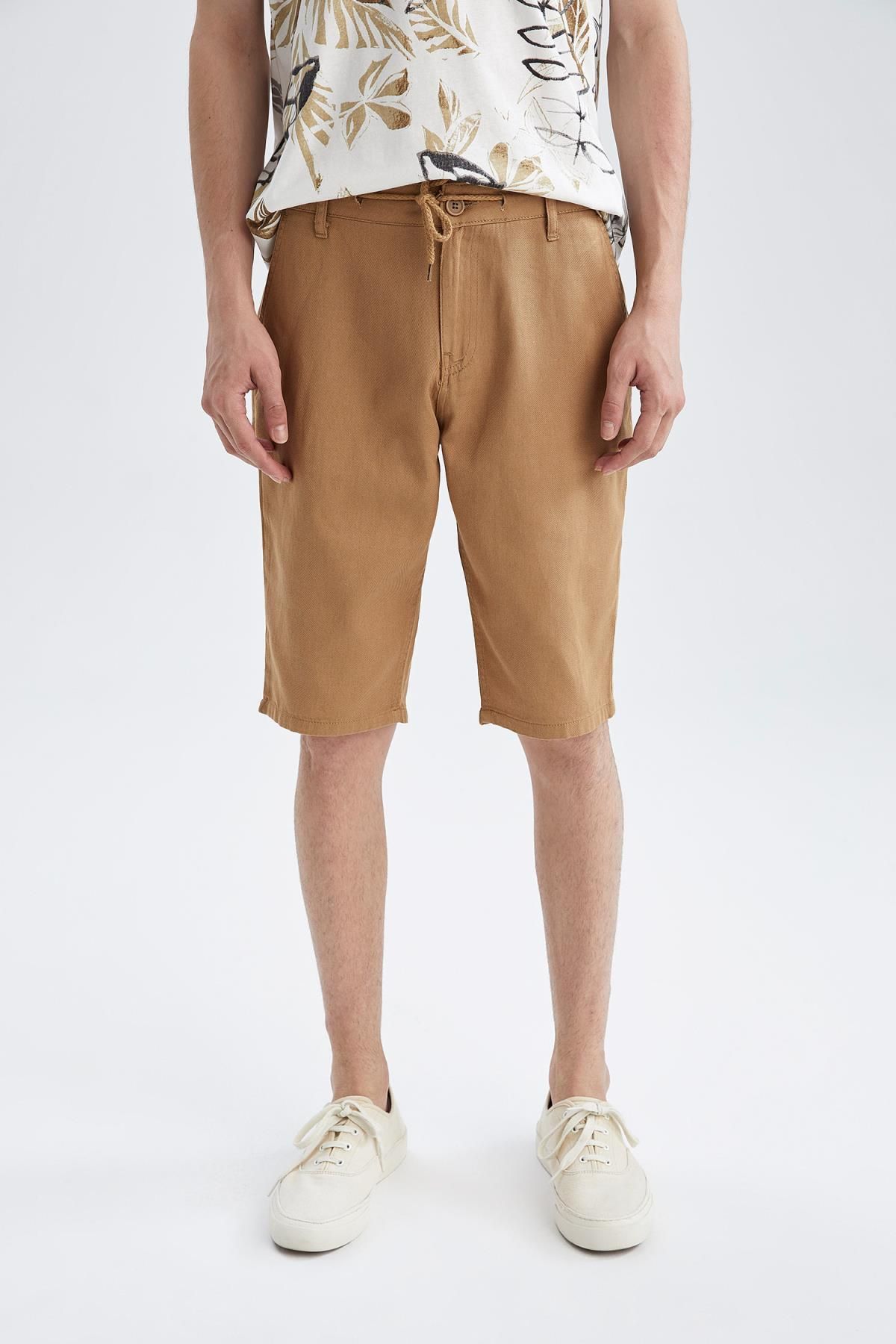 DeFacto-Regular Fit Bermuda Shorts with Lace Waist 4