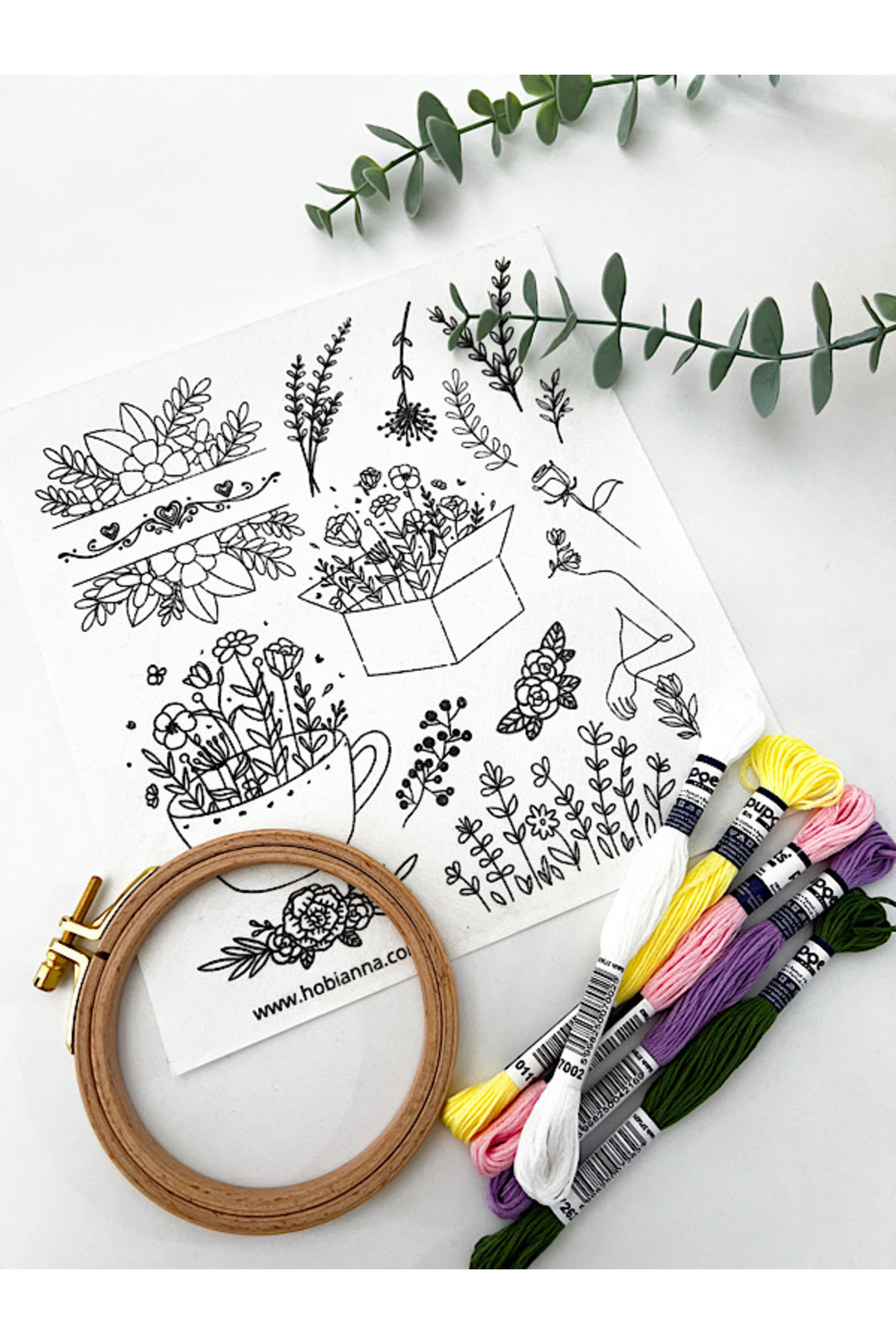Water Melting Embroidery Motif Set - 16 Patterns, Pulleys and Ropes