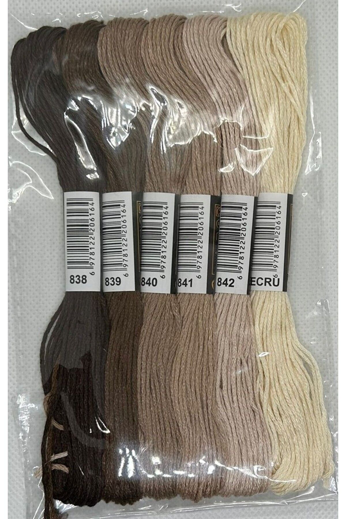 ALMİŞ-6 Pieces Muline Cross 8 Meters 6 Layers Different Colors Cross Stitch Embroidery Rococo Thread 838 Ecru 2