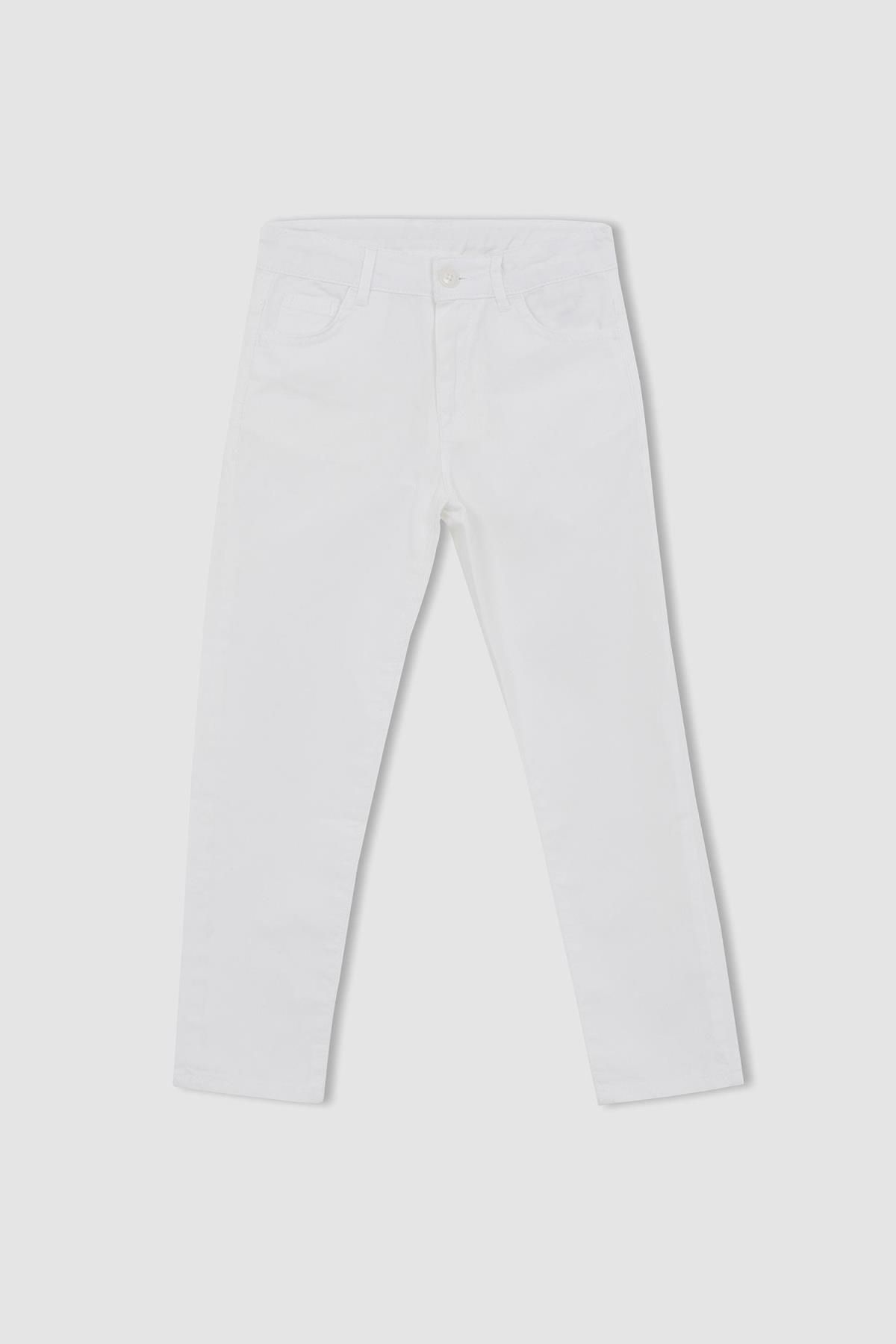 DeFacto-Chlapecké bílé gabardínové kalhoty Z1675a623sm 7