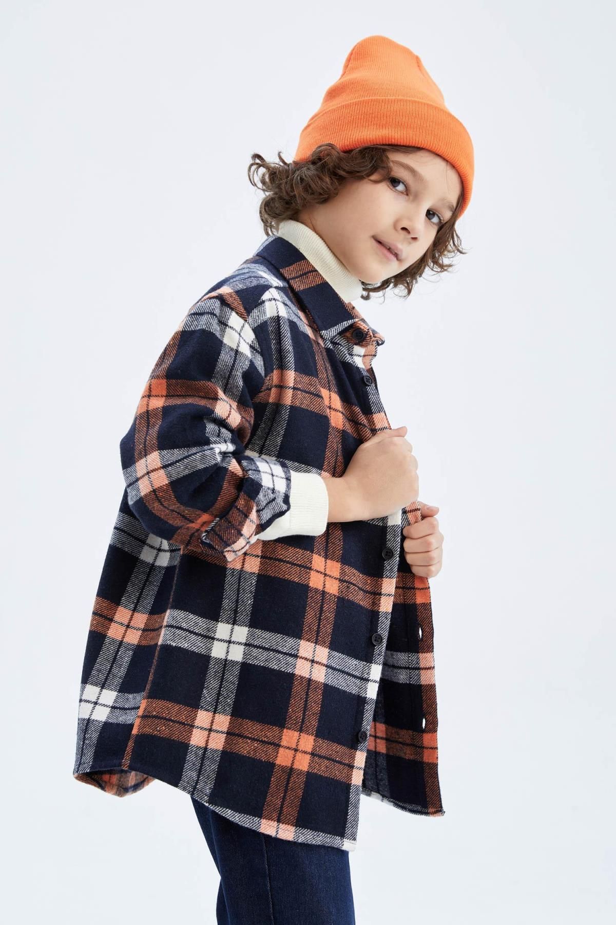 Erkek Çocuk Oversize Flanel Uzun Kollu Gömlek Z1000a623sp