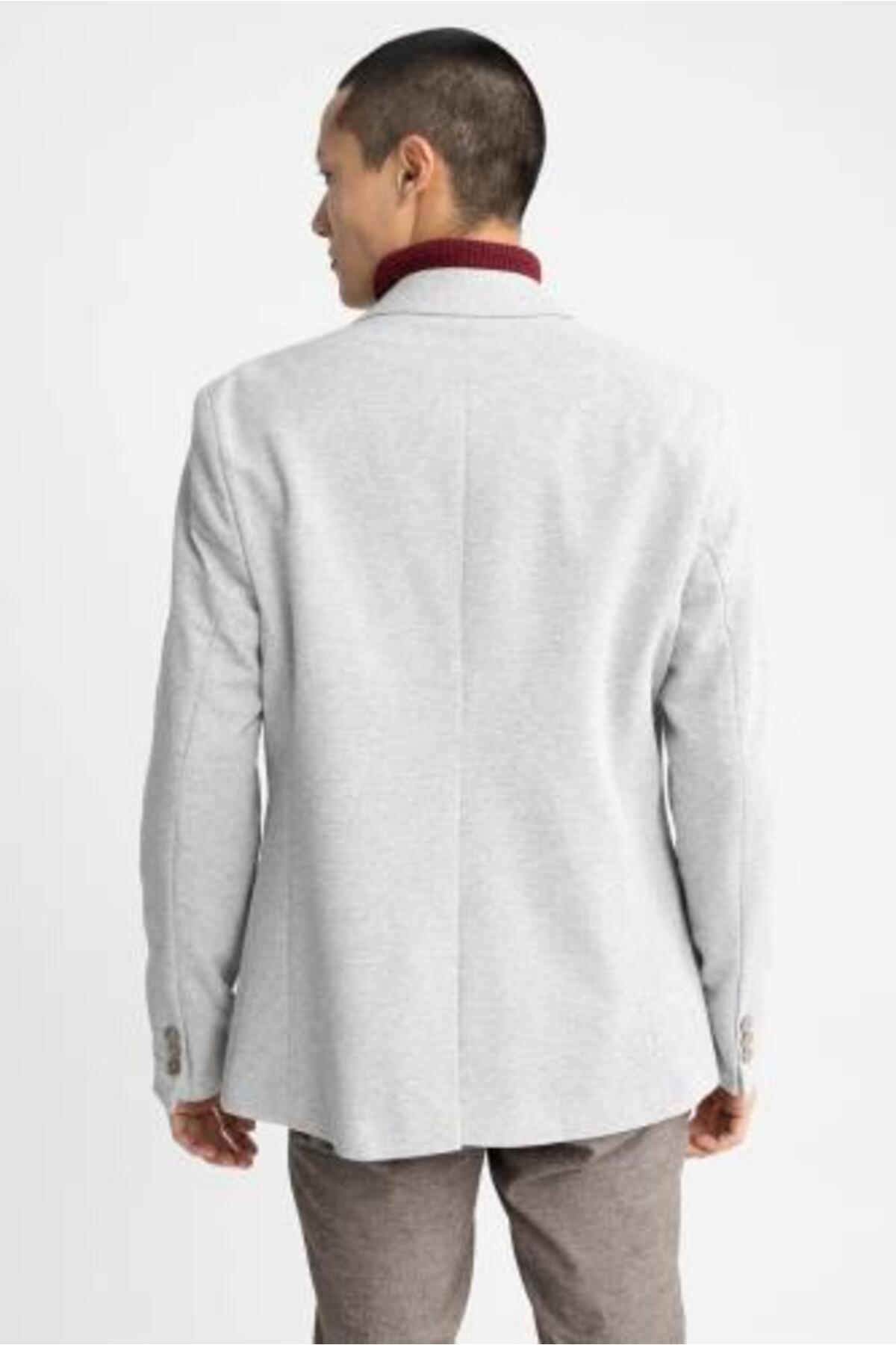 ژاکت مردانه خاکستری Defacto | N0503AZ23SP اورجینال - تصویر 7