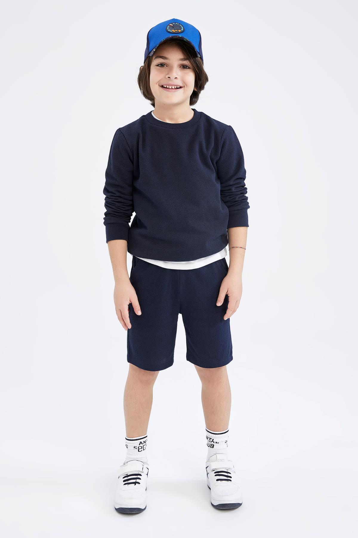 شورت و شلوارک پسرانه آبی سرمه ای دفکتوDefacto | Z5538A623SM اورجینال - تصویر 2