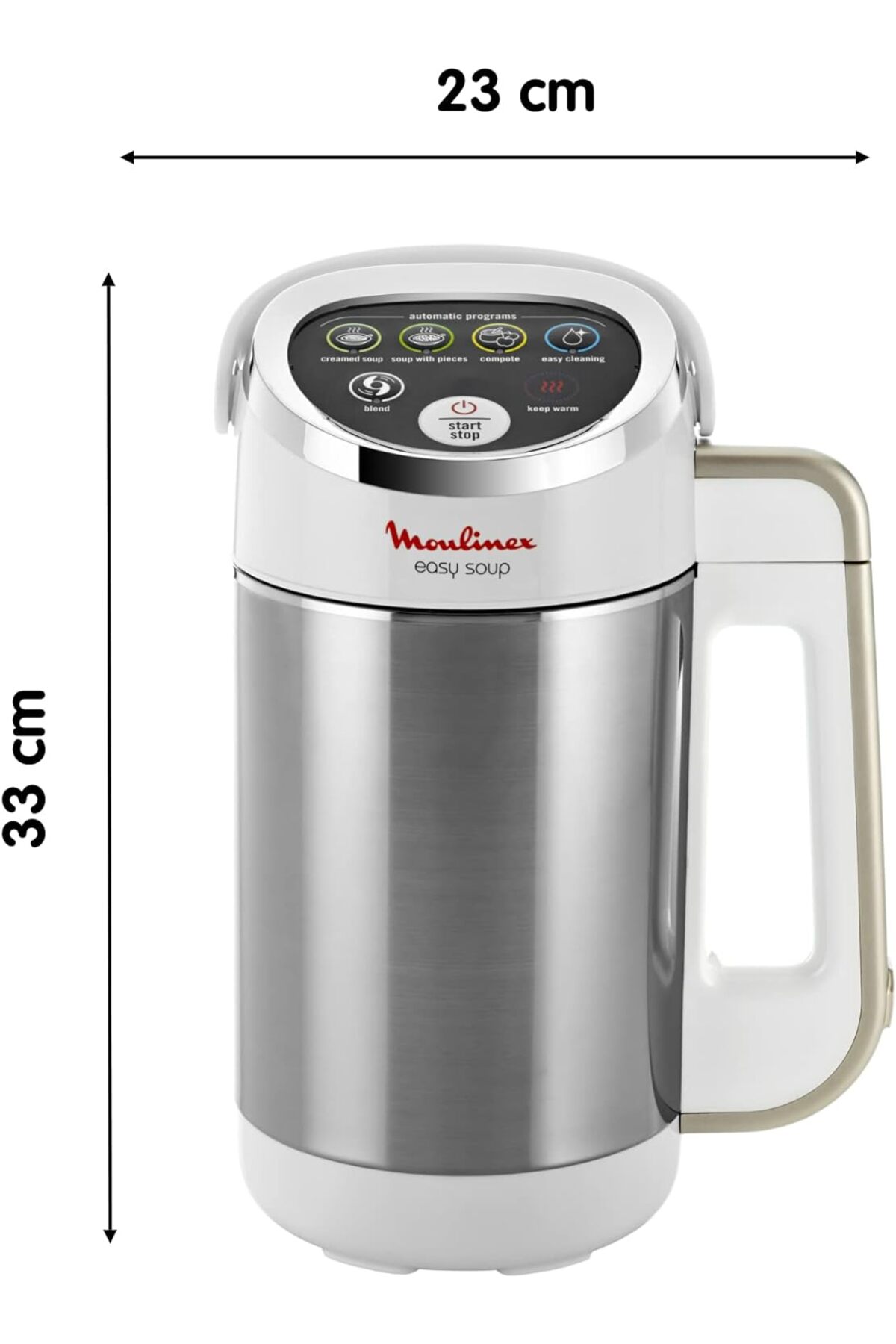 Moulinex Isıtmalı Blender - 1000W Güç, 1,2 L Kapasite, 5 Otomatik Program, Çift Duvar, Gümüş Renk fotoğrafı 7 (önizleme)