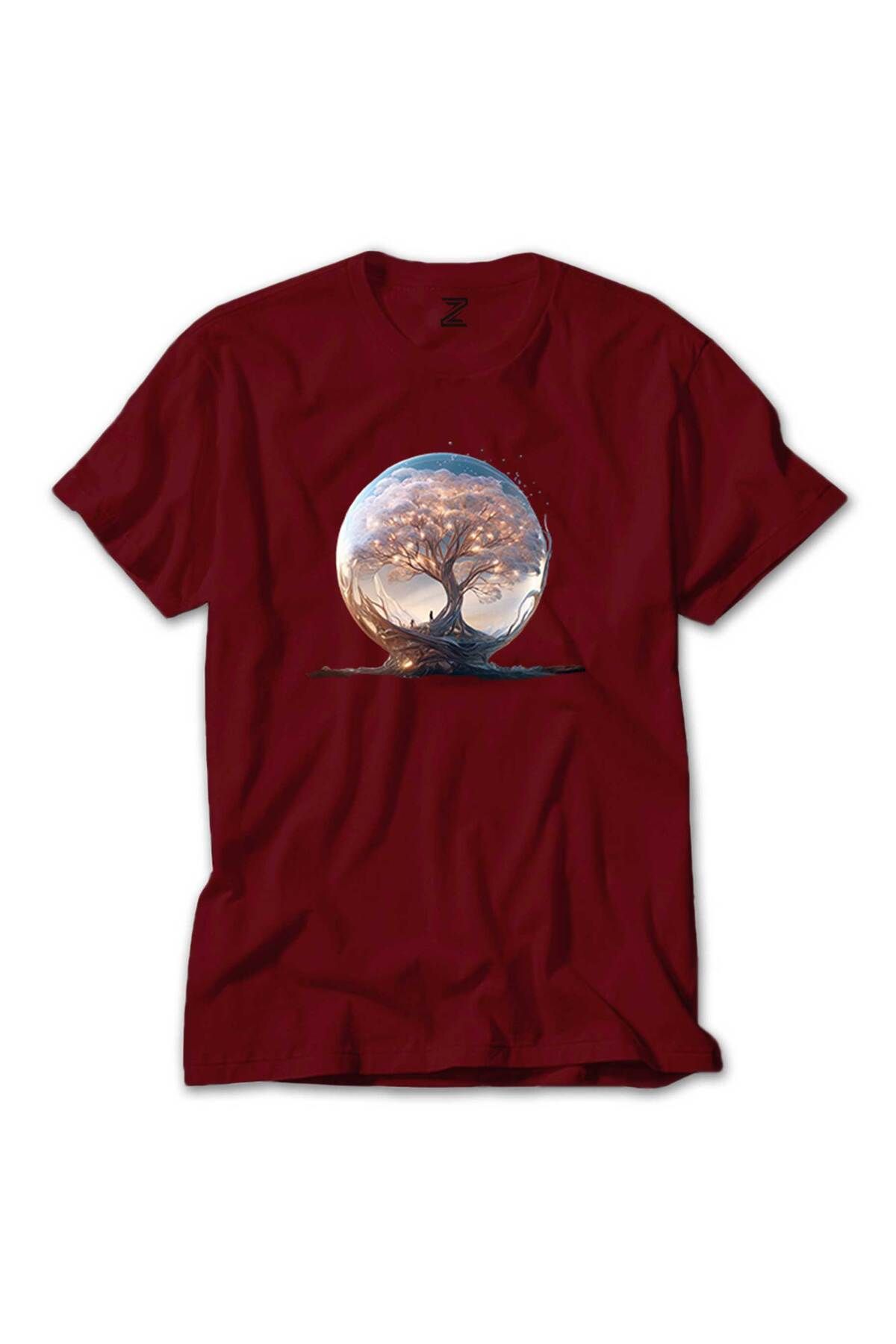 Z zepplin Tree Growing In Snow Gobe Red Tricou Unisex - L