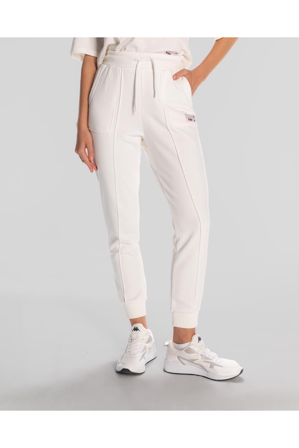 Kappa Sports Sweatpants White Normal Waist Trendyol