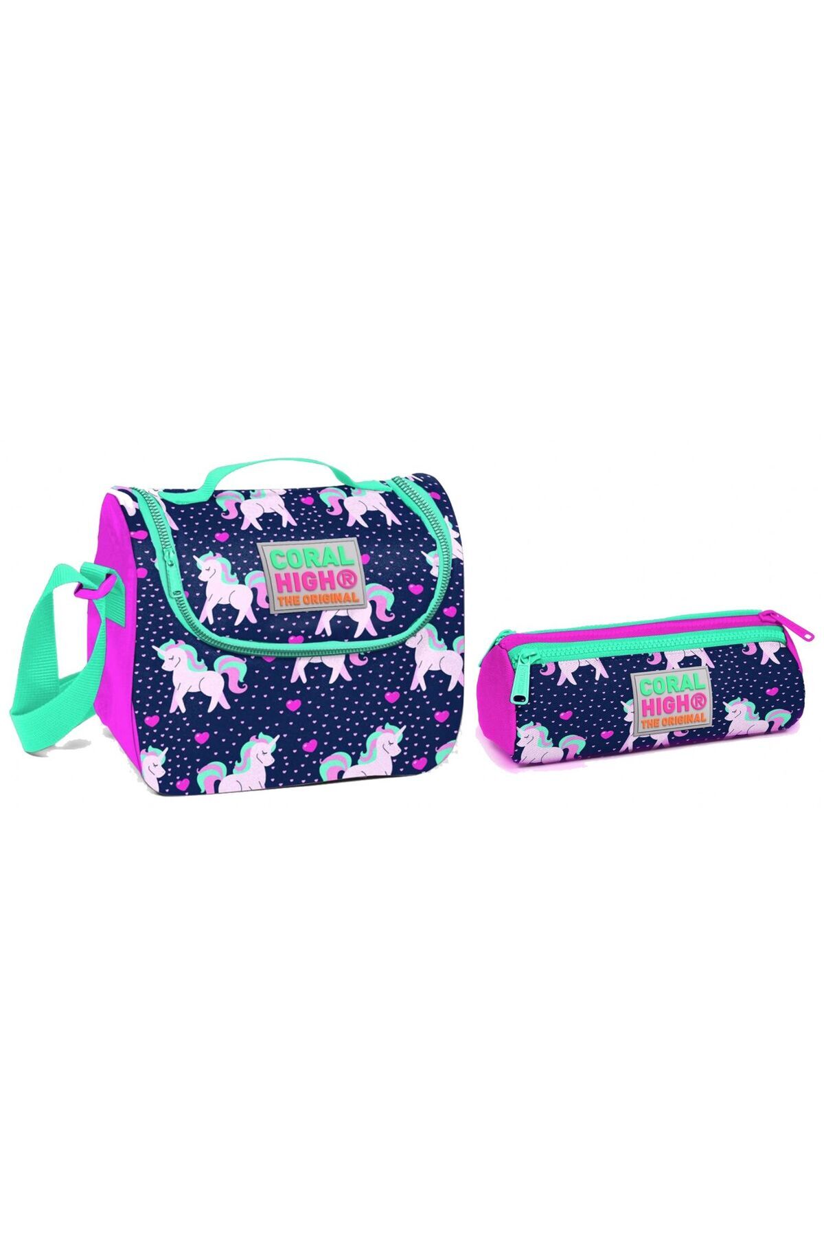 Navy Blue Unicorn Girls' Feeding and Pen Holder Set