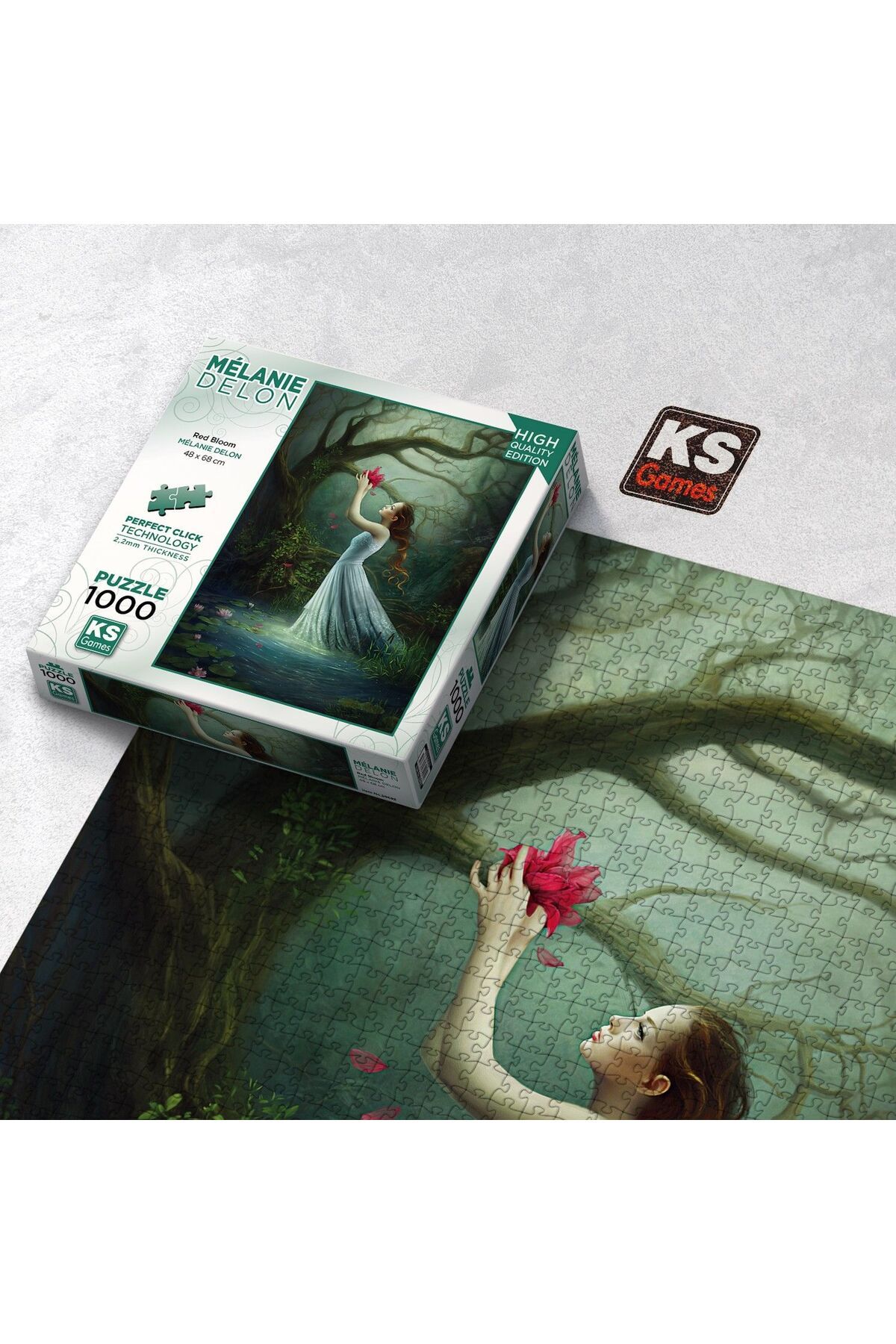 پازل قرمز 1000 قطعه گل Ks Games