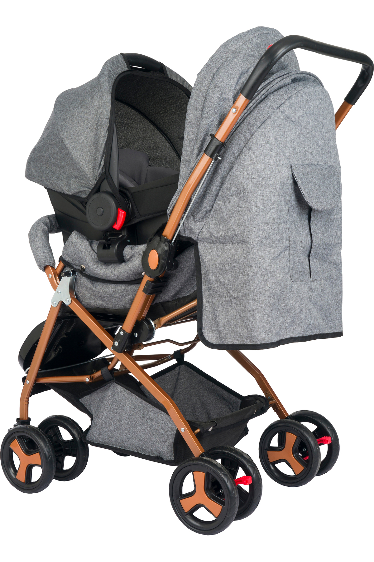 Ünal Two Koalas Keten Gold Seyahat Sistem Bebek Arabası Yağmurluk Hediyeli fotoğrafı 4 (önizleme)