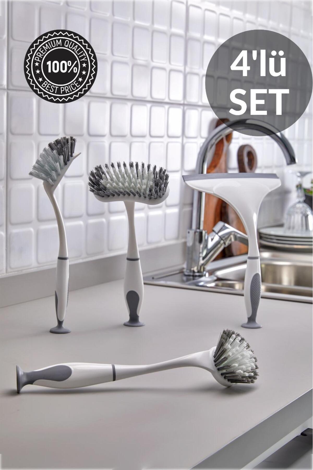 HOMENIVA Kitchen And Bathroom Cleaning Brush Set Of 4 Vacuum Brush Homeniva kitchen and bathroom cleaning brush set of 4 vacuum brush