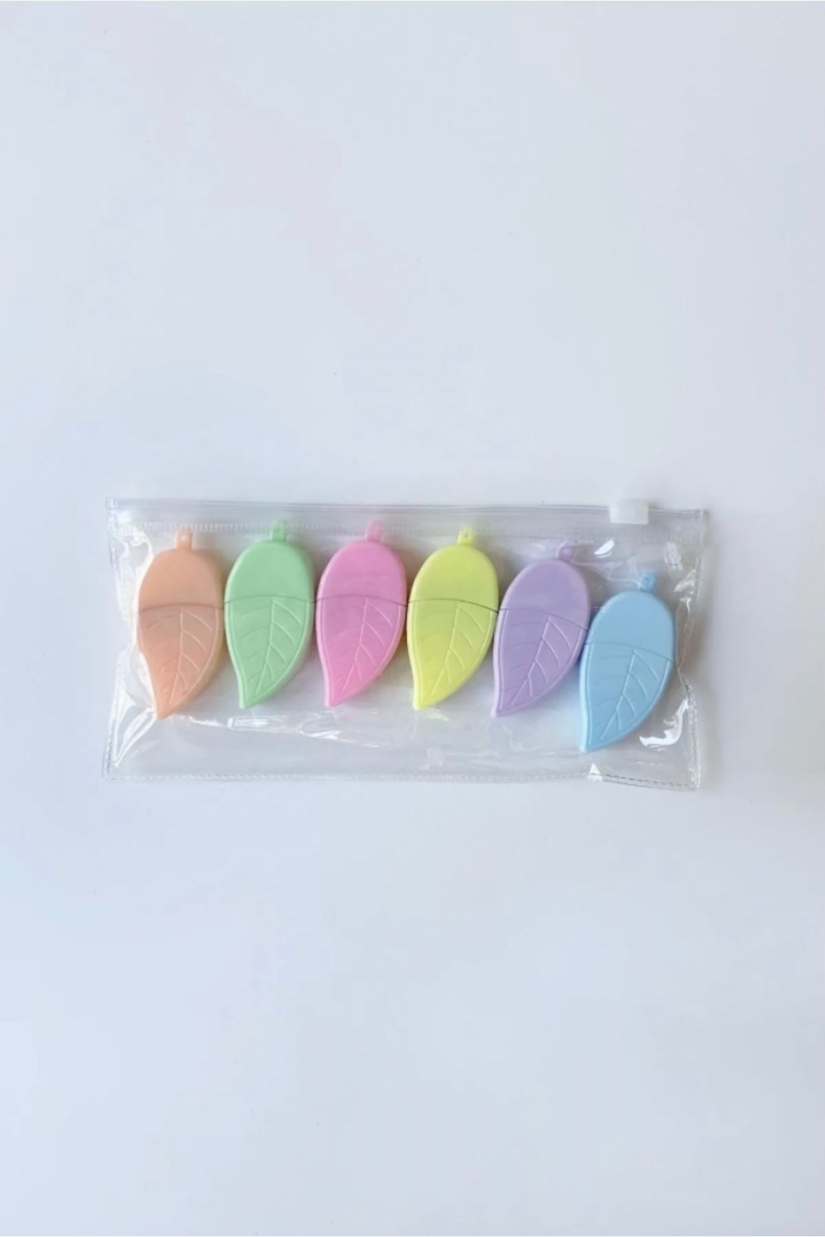 Leafage - 6’lı Yaprak Şeklinde Soft Renk Fosforlu Kalem