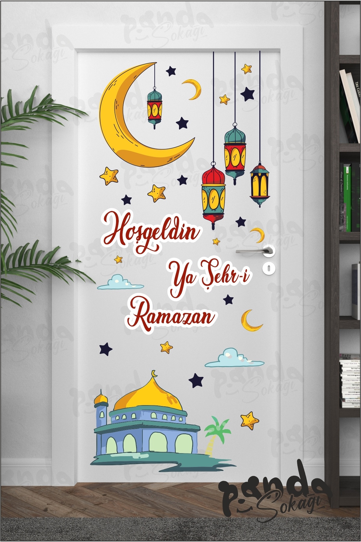 PANDA SOKAĞI Ramazan Ayı Temalı Cam Duvar Süsleri Hoşgeldin Ramazan Sticker Seti Ramazan Süsleri fotoğrafı 2 (önizleme)
