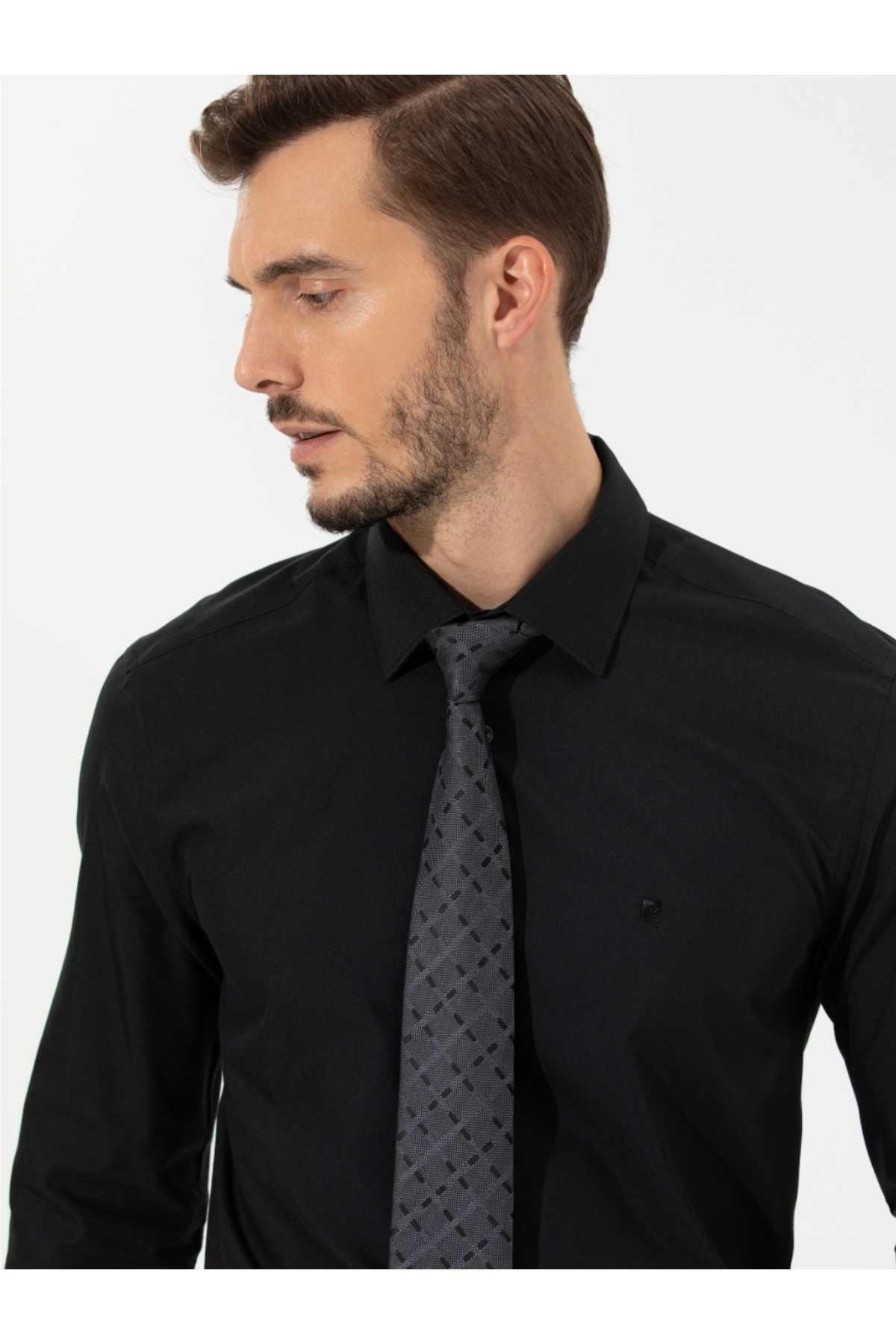 پیراهن مردانه مشکی پیرکاردین | G021GL004.000.1475219.VR046 اورجینال - تصویر 5