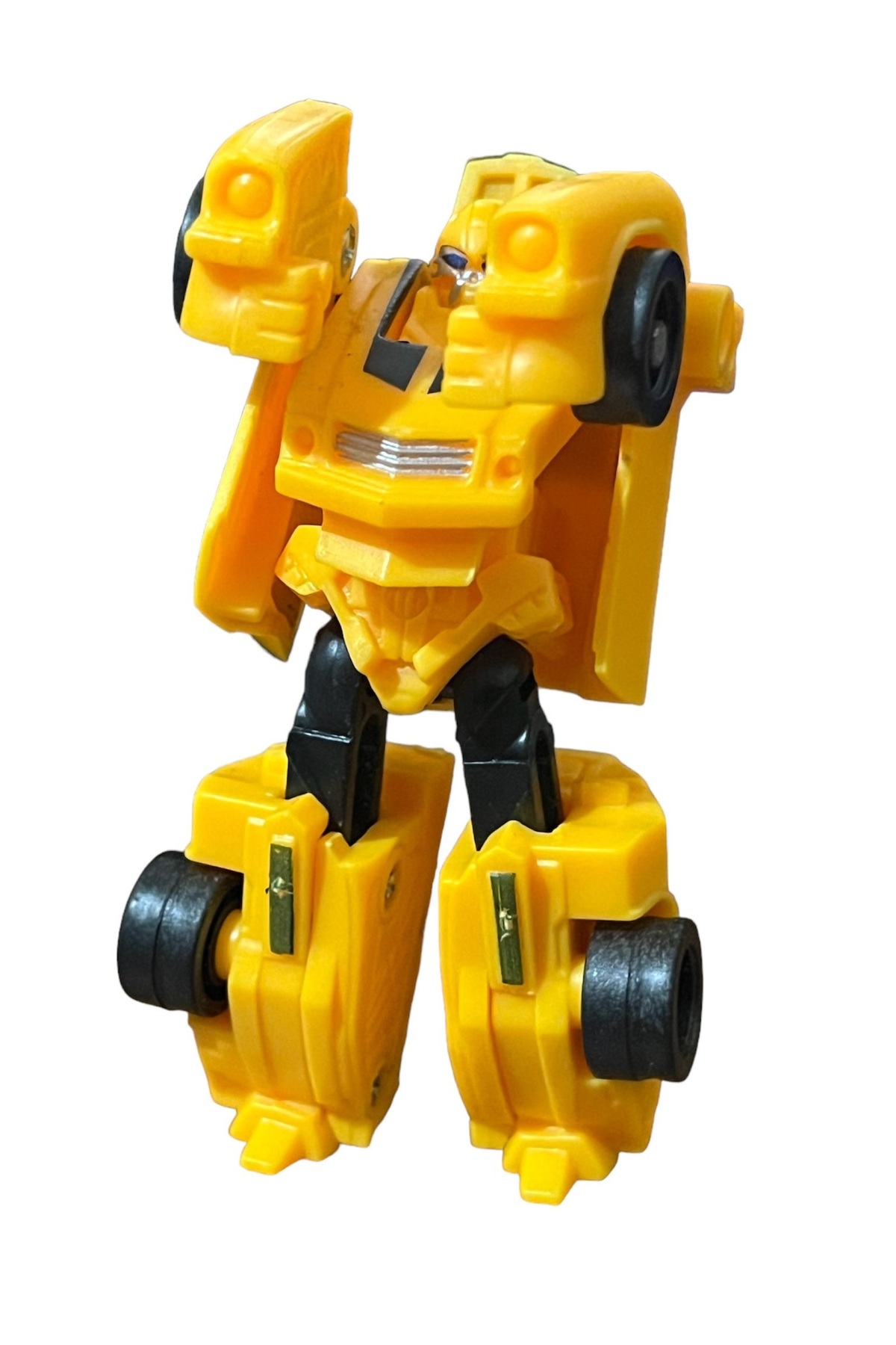 Shem SUPER Warrior Mini Plastik Gövdeli Dönüşebilen Robot Araba 7.5 CM SARI fotoğrafı 6 (önizleme)