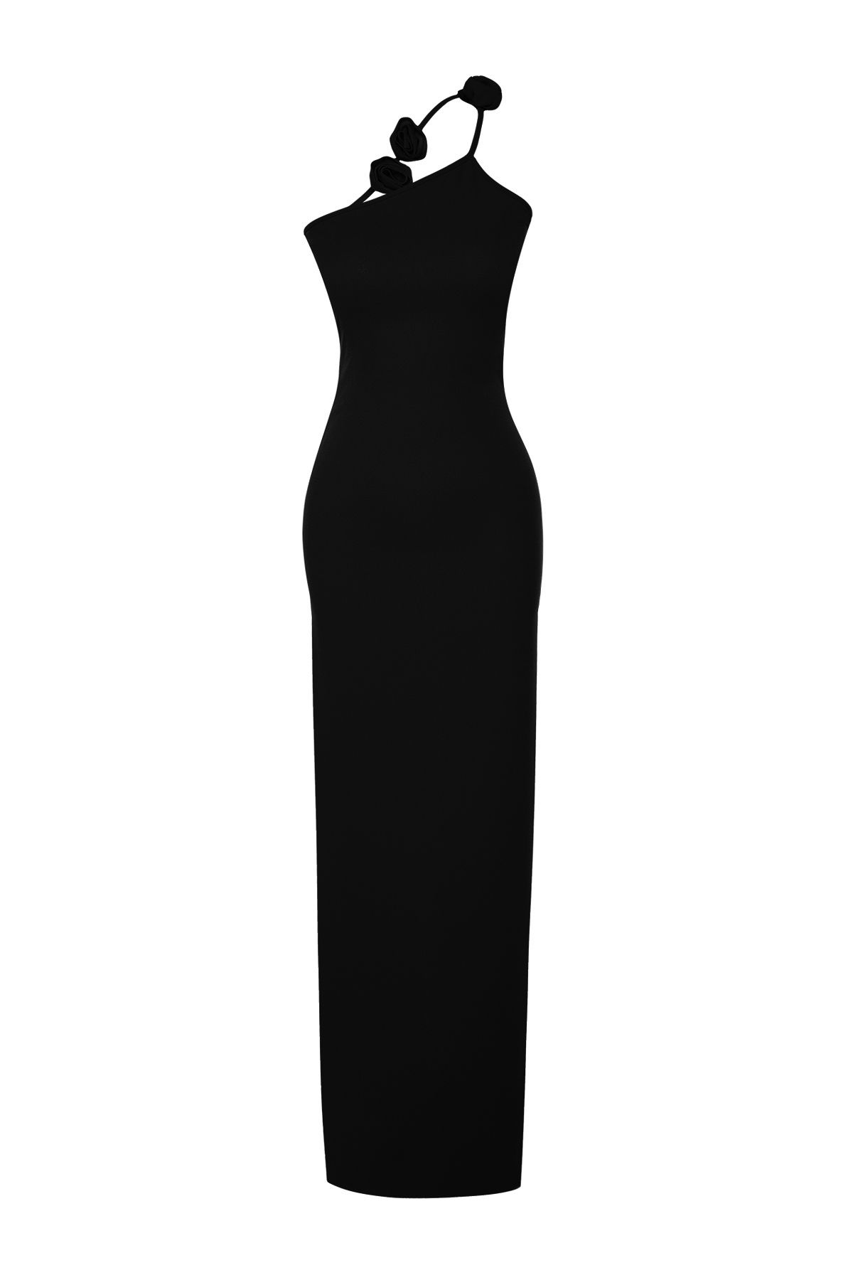 Trendyol Collection-Czarna, długa suknia wieczorowa z dzianiny, edycja limitowana - TPRSS24AE00047 8