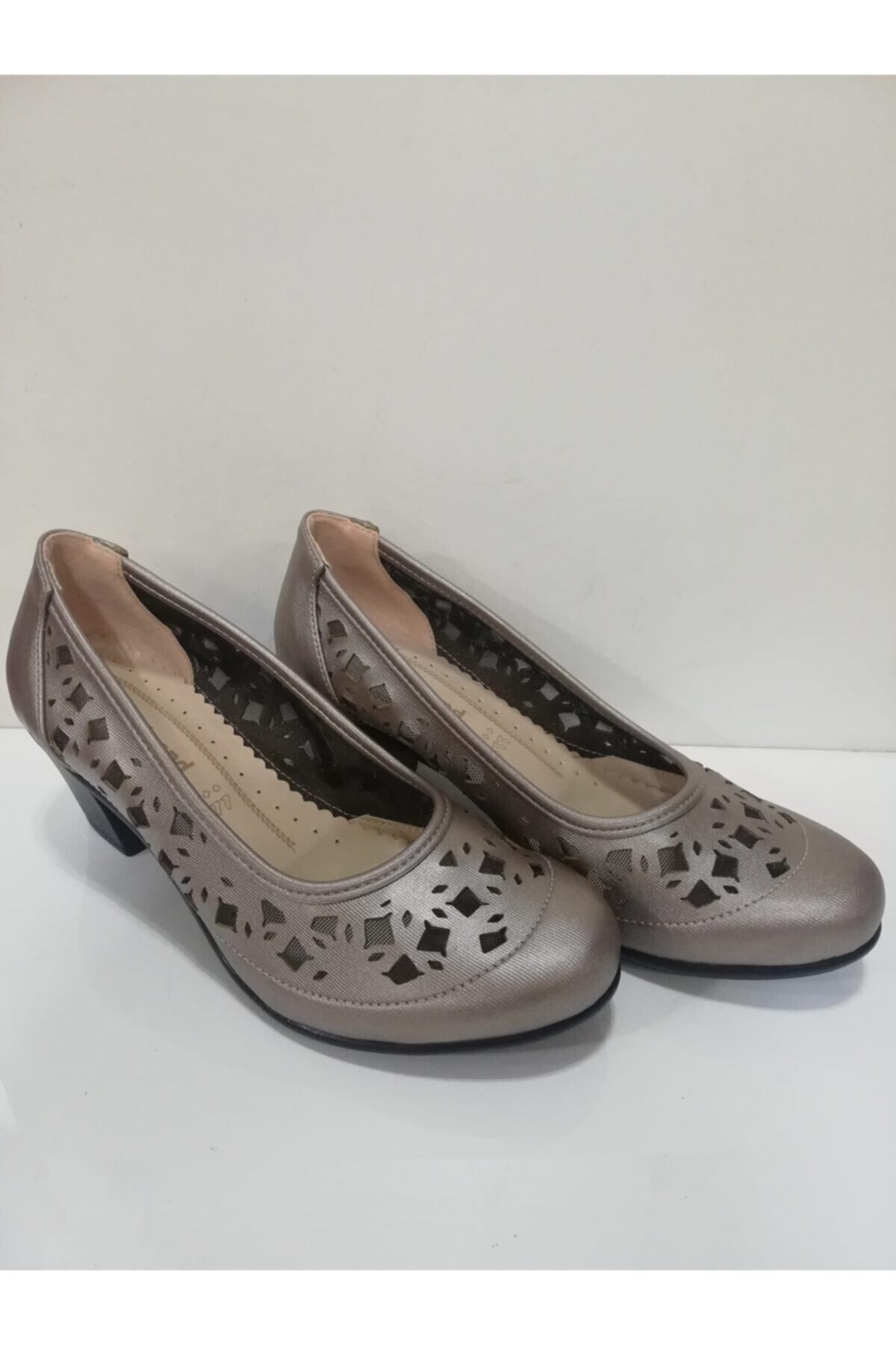 Şenkardeşler-Women's Metallic Large Size Low Heel Shoes 4
