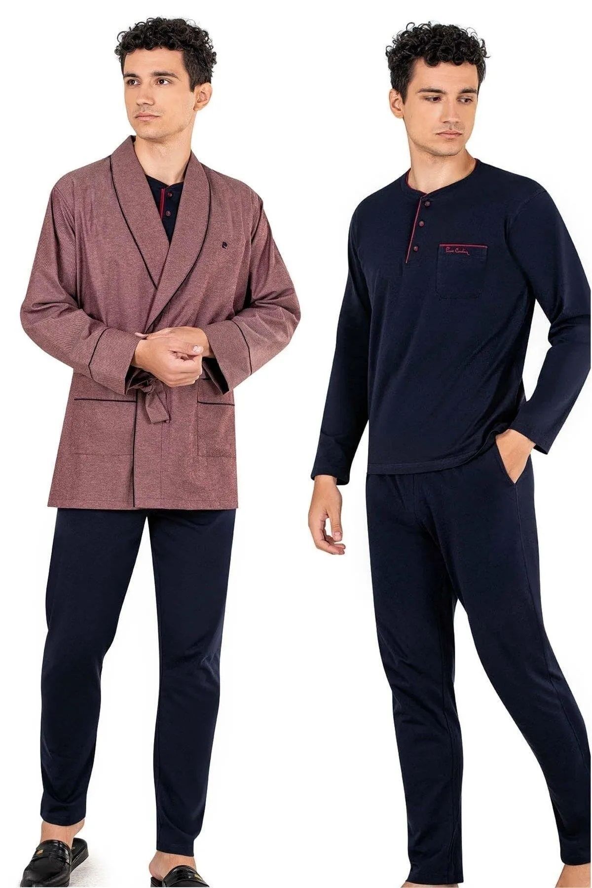 ست پیژامه قرمز مردانه لباس خواب جهیزیه ای 5610 Pierre Cardin