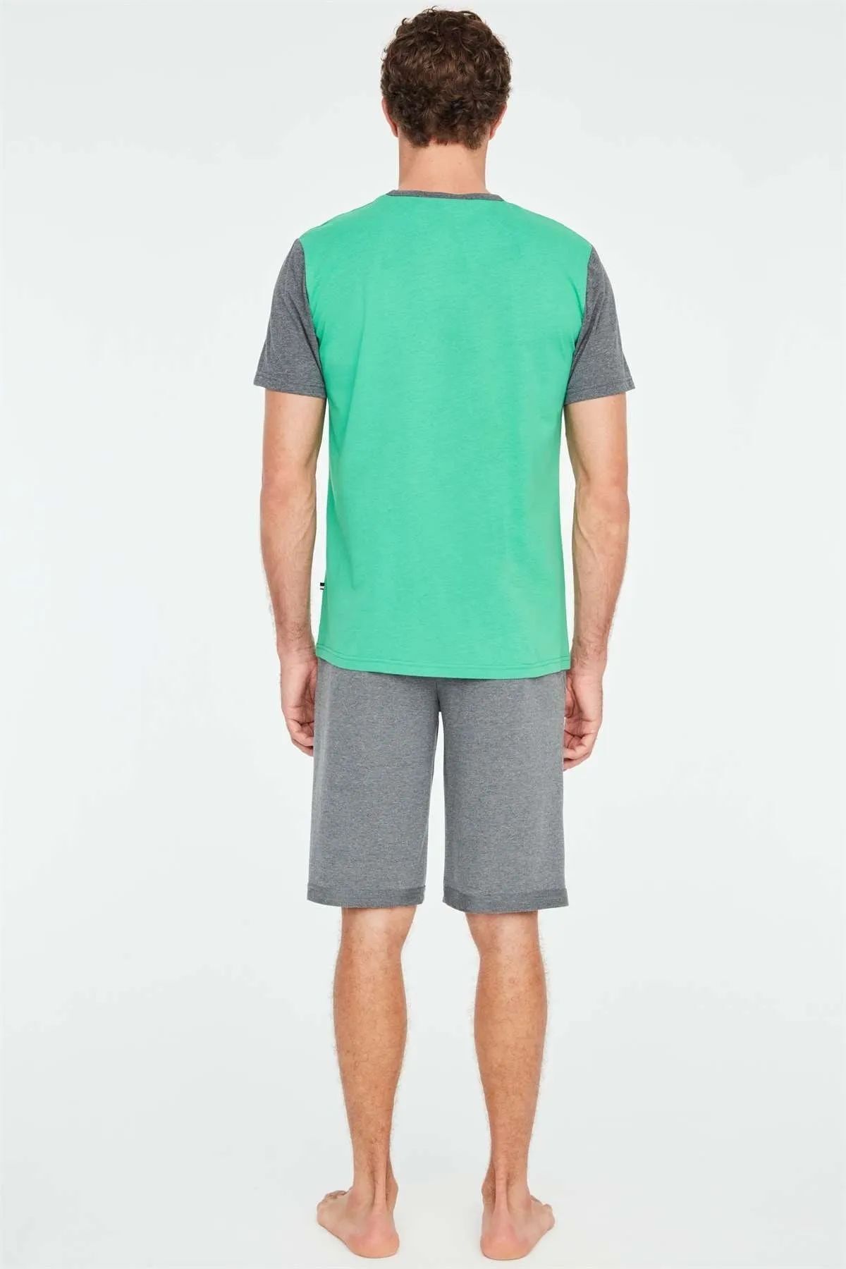 ست پیژامه سبز مردانه پولو اسن ایالات متحده 18673 پیراهن شلوارک U.S. Polo Assn.