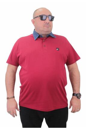 Starbattal Büyük Beden Polo Kot Yaka Tişört 23420 BORDO