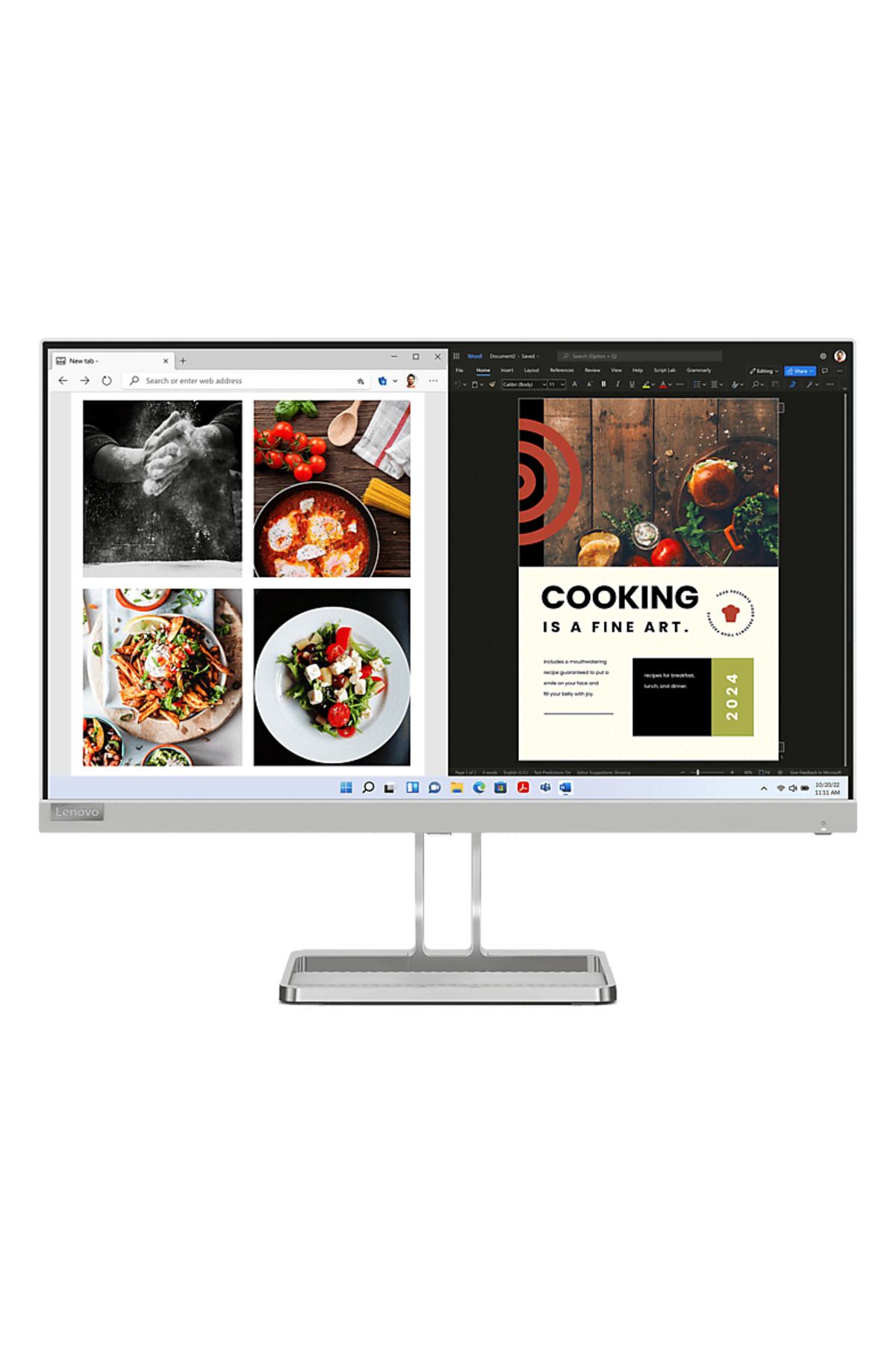 LENOVO L24i-40 23.8 inç 100Hz 4ms FreeSync IPS Full HD Monitör Bulut Grisi